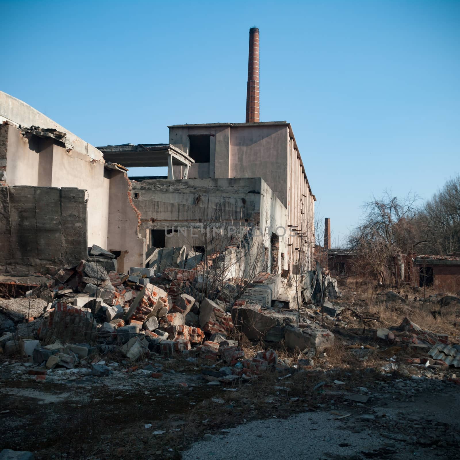 ruins of a very heavily polluted industrial factory, industrial series