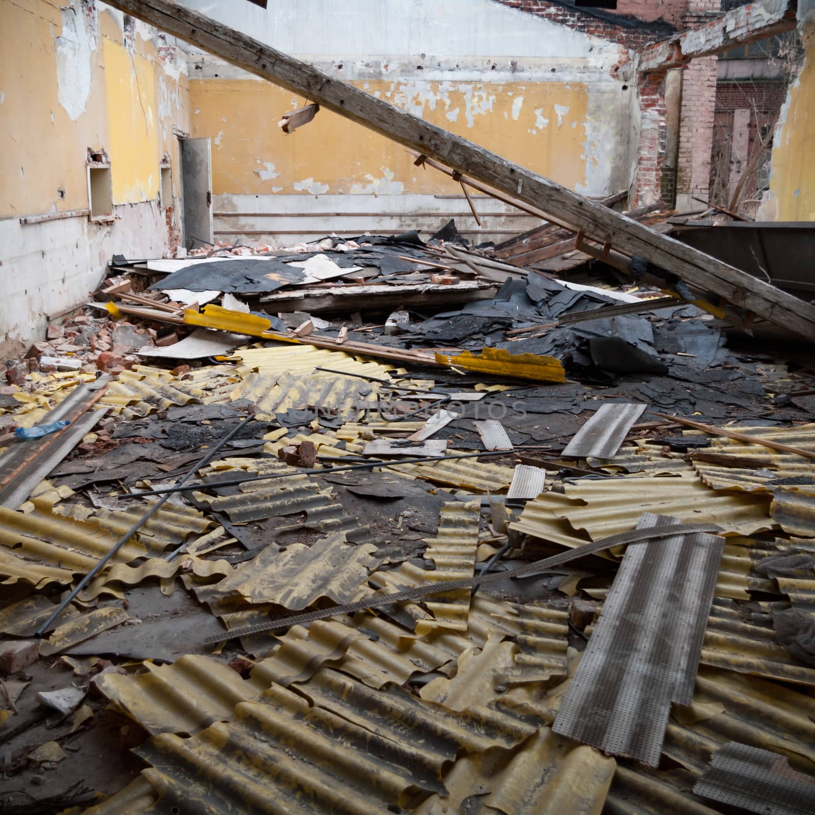 ruins of a very heavily polluted industrial factory, industrial series