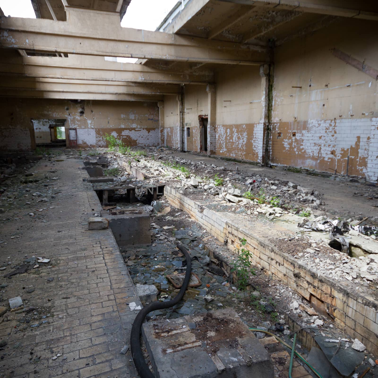 ruins of a very heavily polluted industrial factory, industrial series