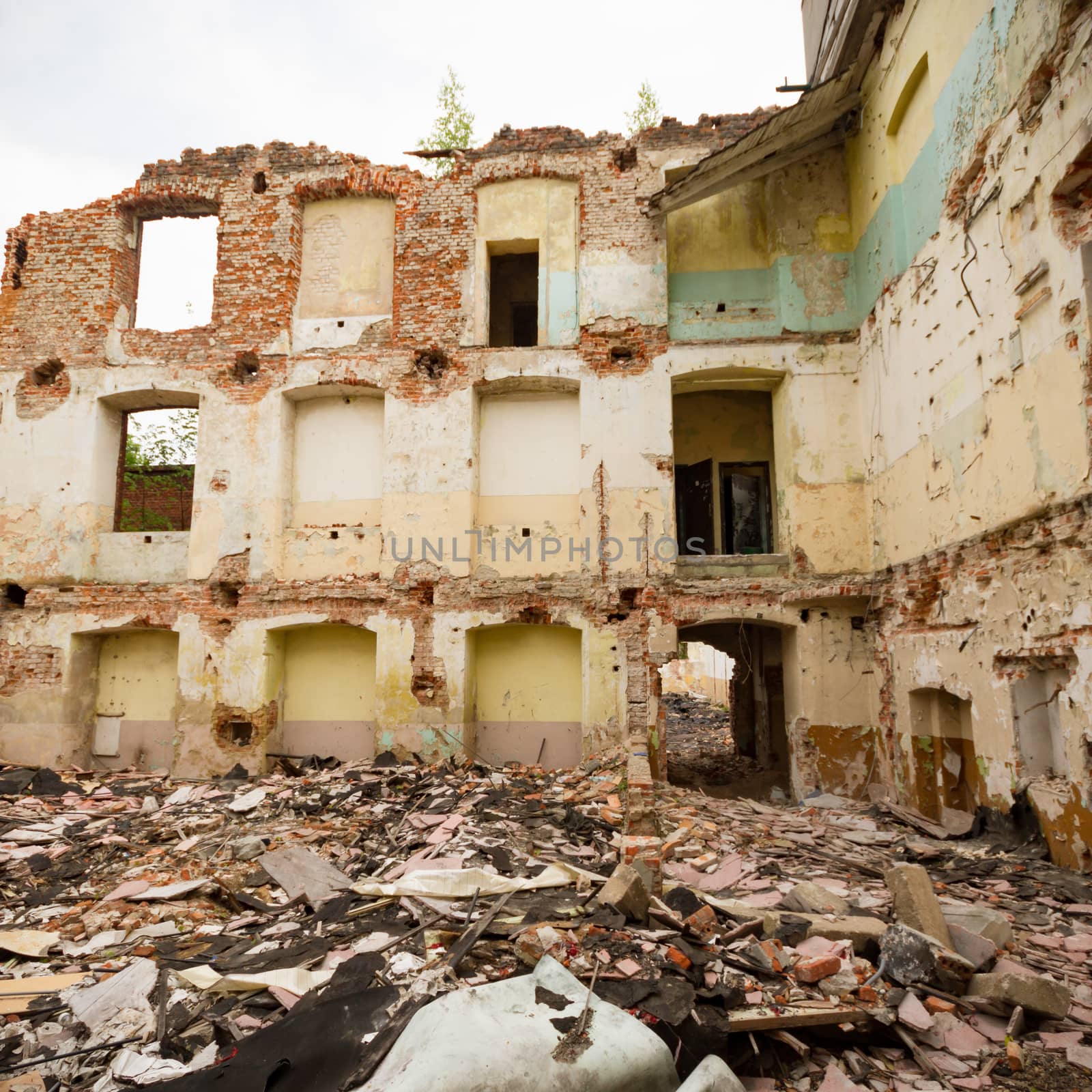 ruins of a very heavily polluted industrial factory, industrial series