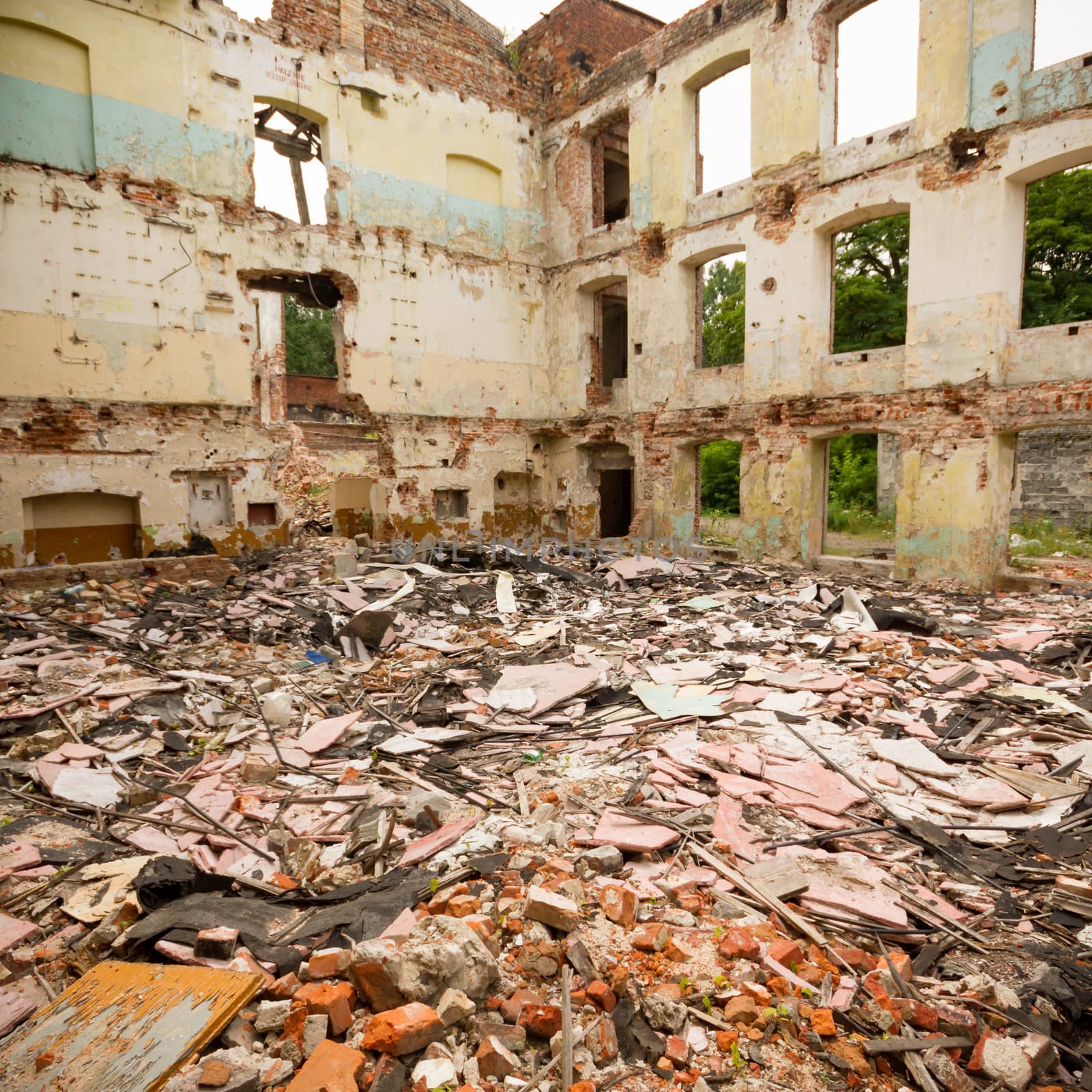 ruins of a very heavily polluted industrial factory, industrial series