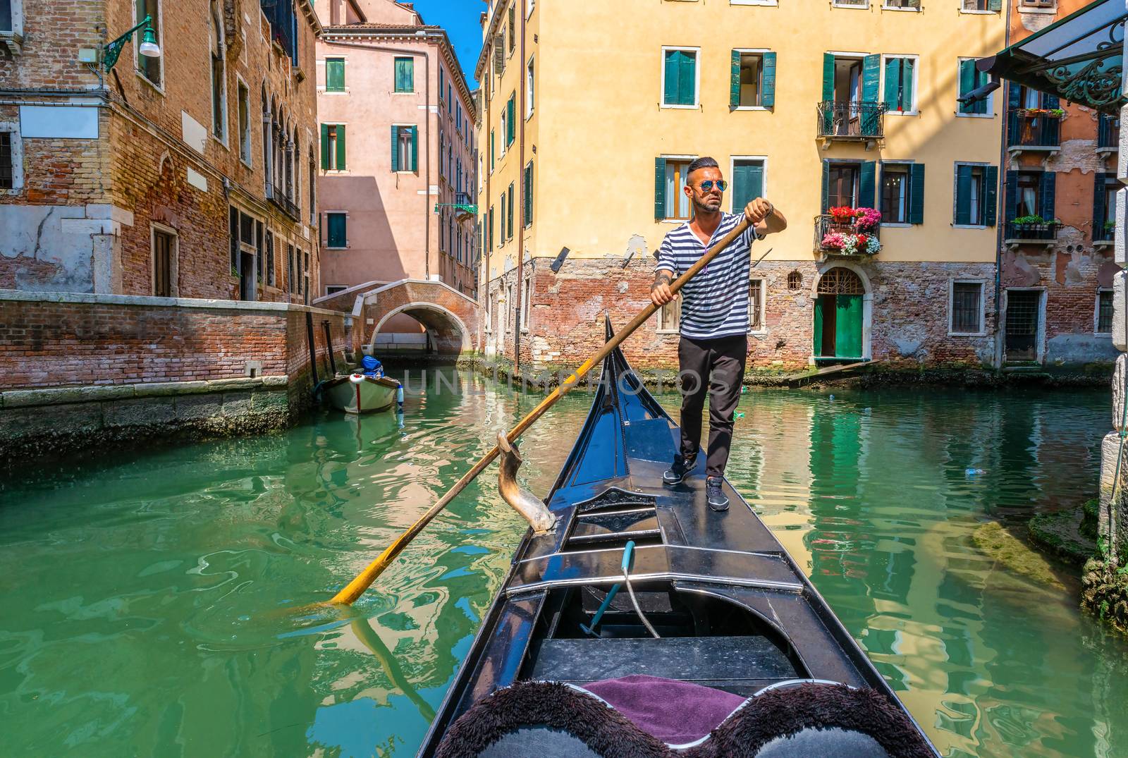 Gondolier in Italy by Givaga