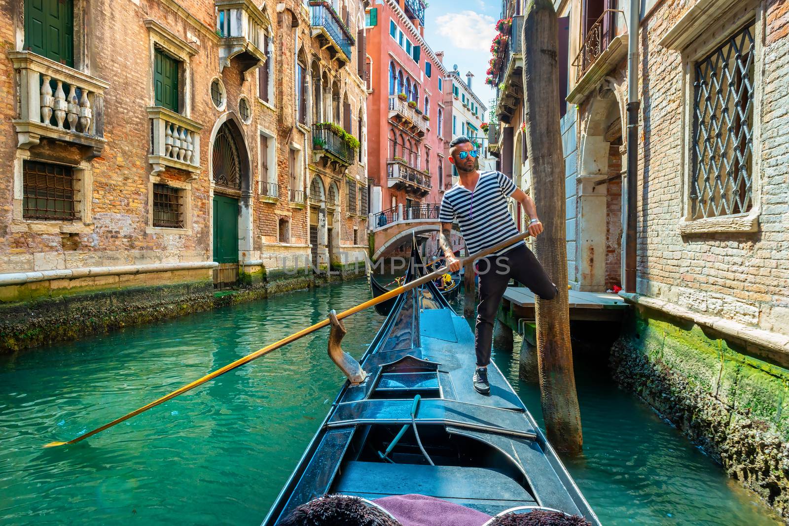 Gondolier with a paddle by Givaga