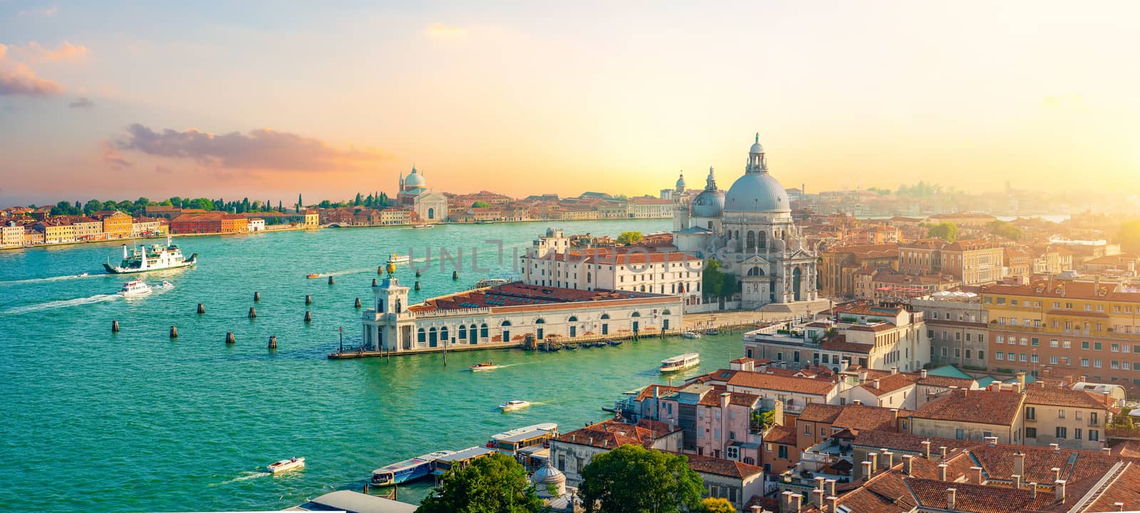 Panoramic aerial view of Venice from San Marco Campanile