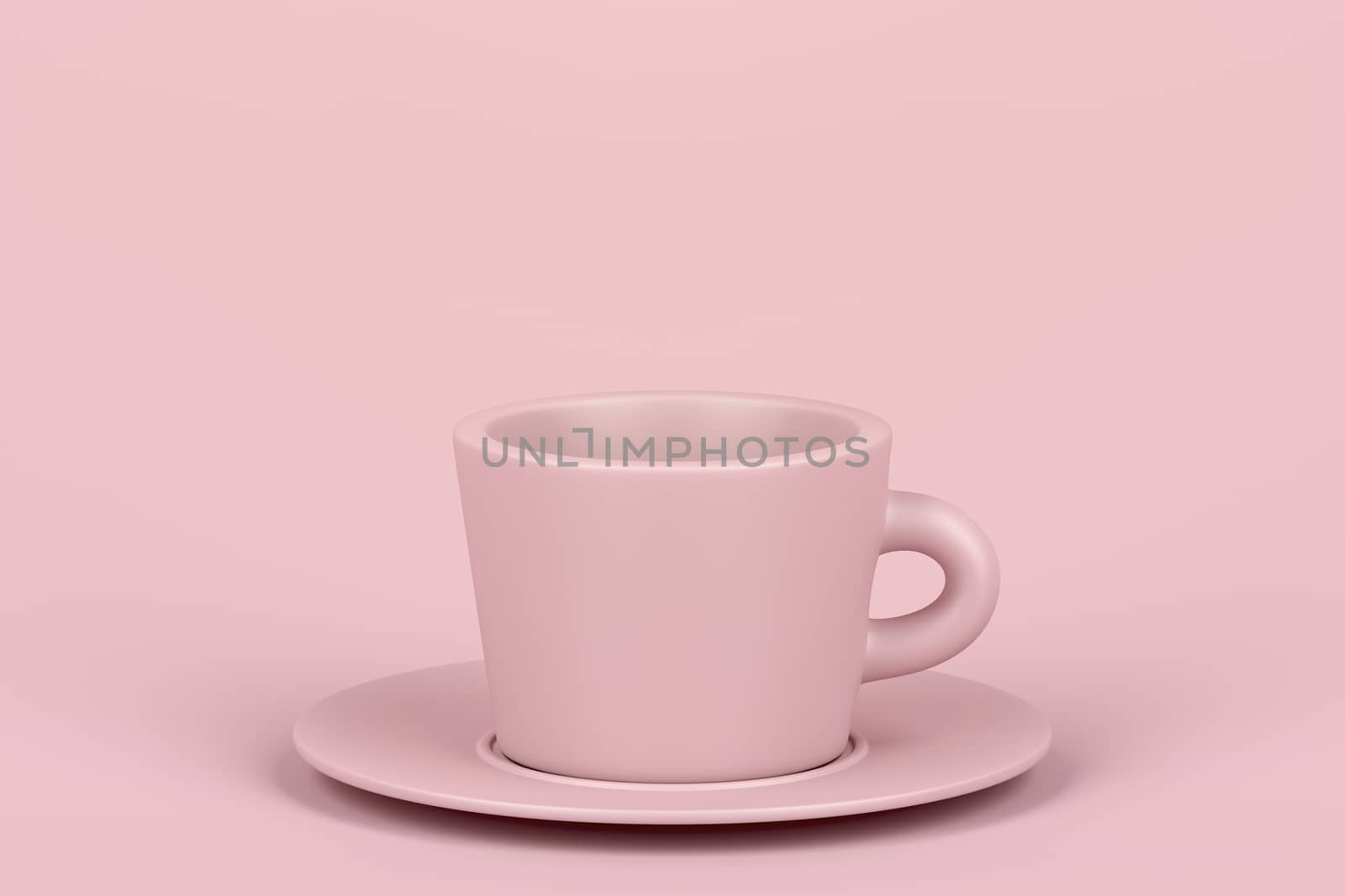 Ceramic coffee cup on pink background
