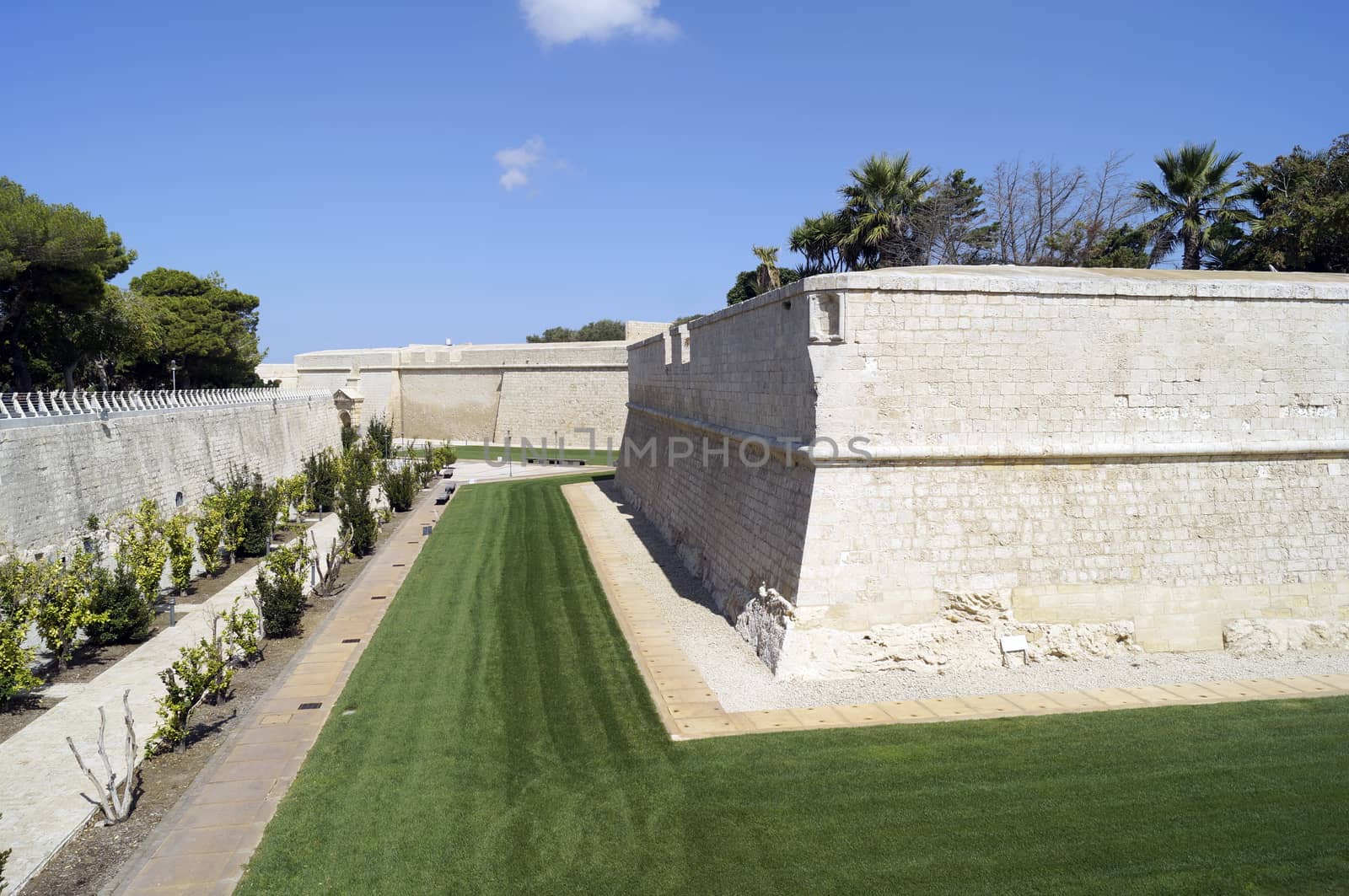 Fortified walls of the city of Mdina in Malta