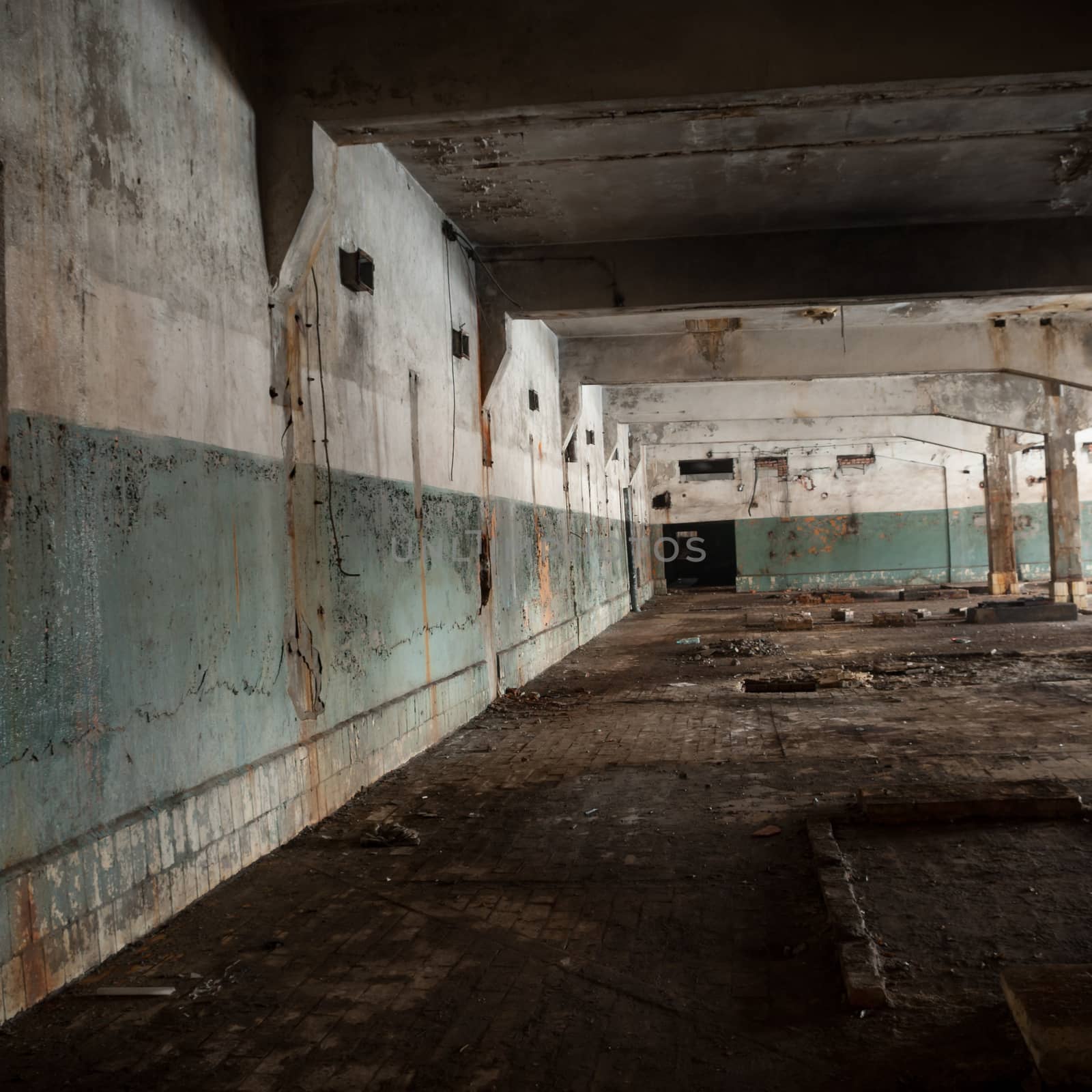 ruins of a very heavily polluted industrial factory, industrial series