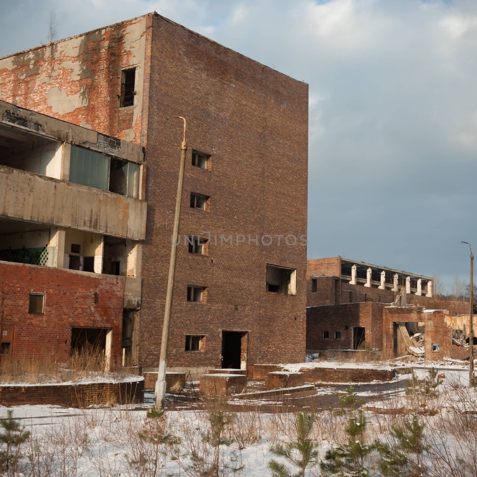 ruins of a very heavily polluted industrial factory, industrial series