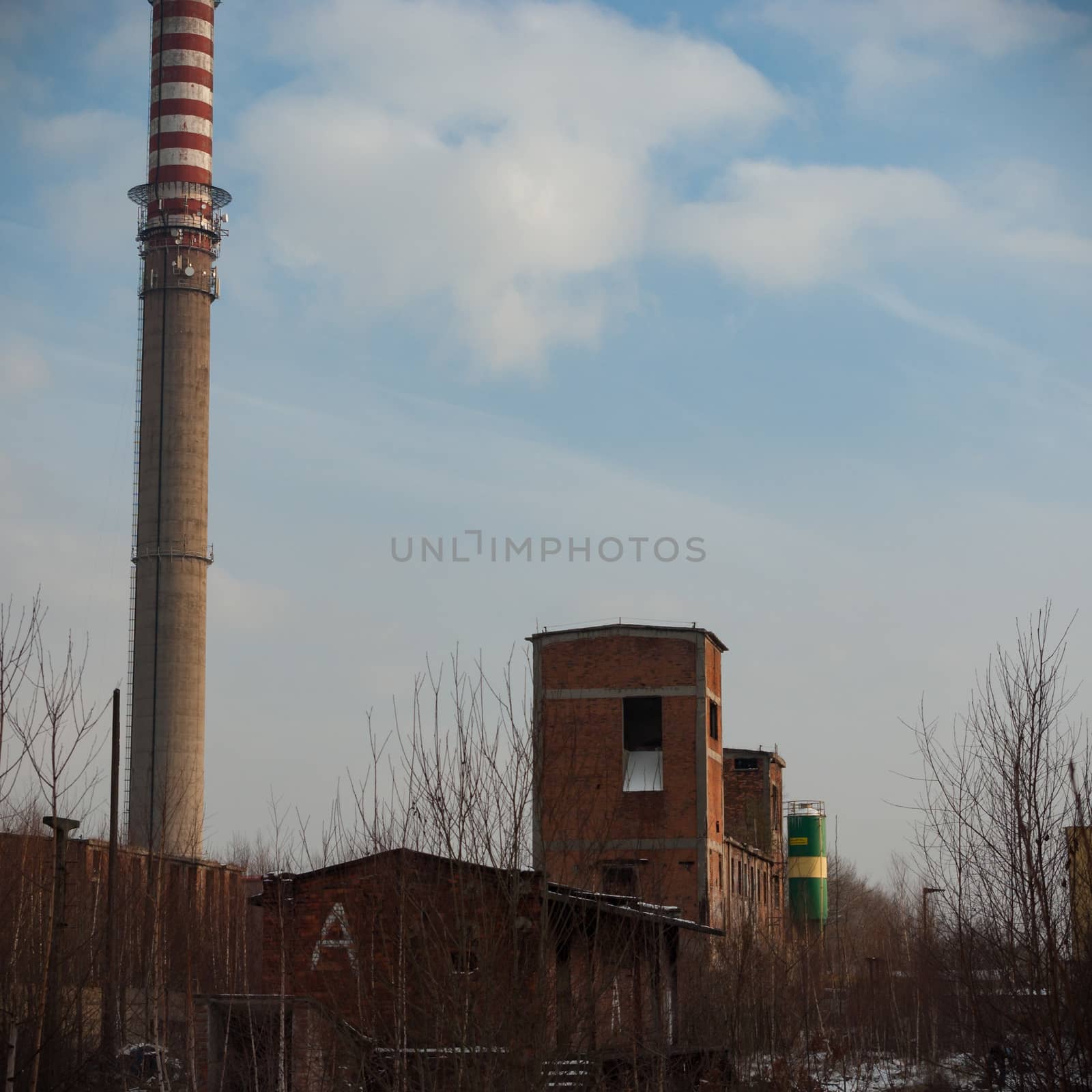 ruins of a very heavily polluted industrial factory, industrial series