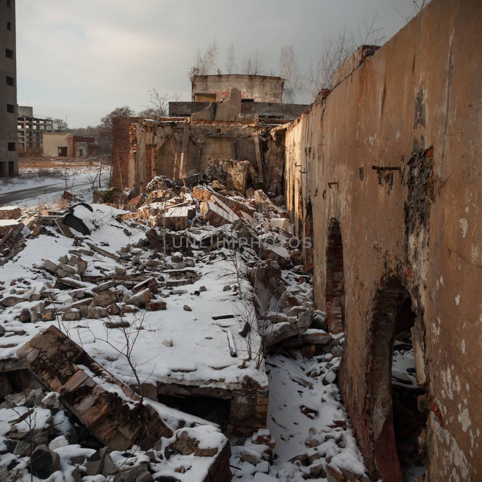 ruins of a very heavily polluted industrial factory, industrial series