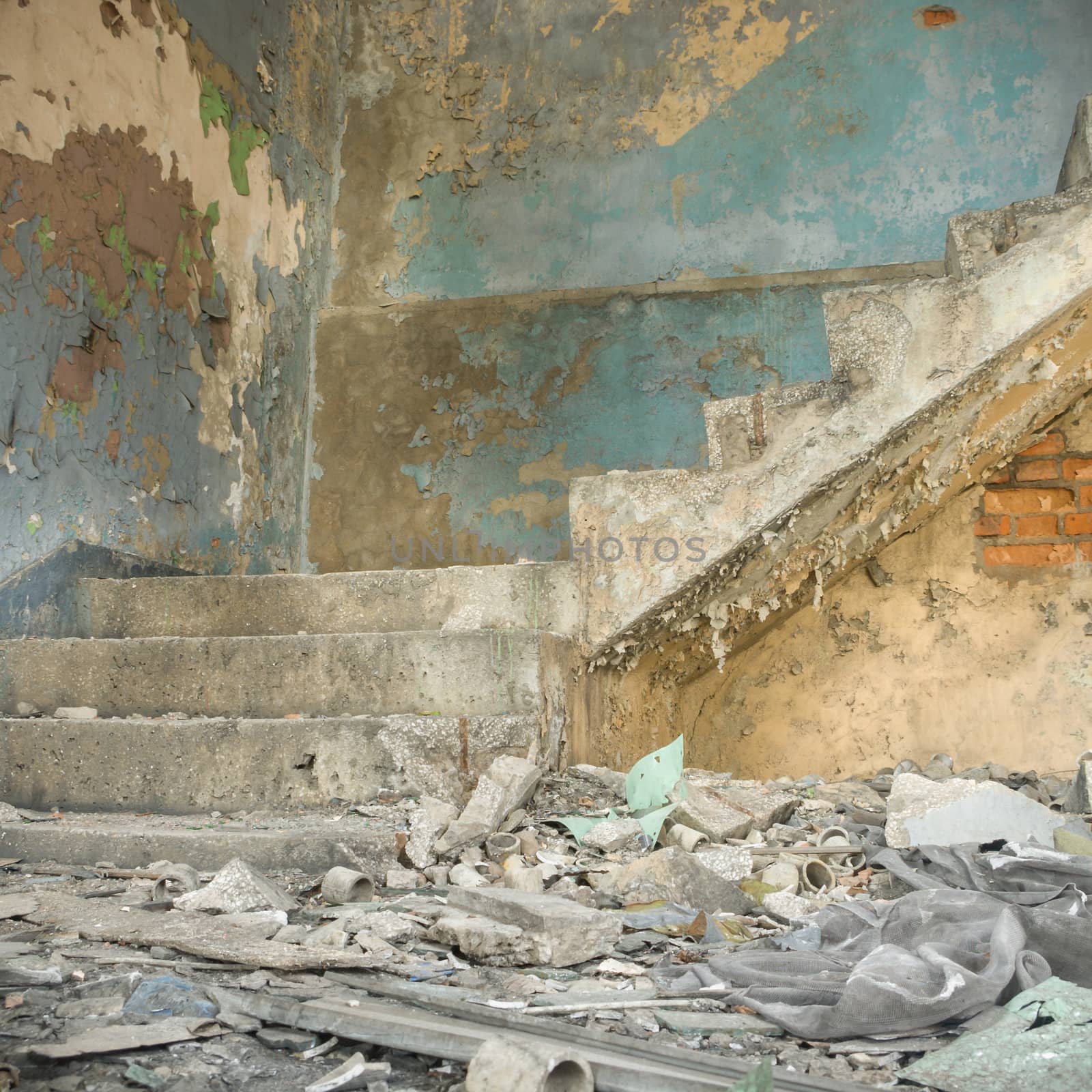 ruins of a very heavily polluted industrial factory, industrial series