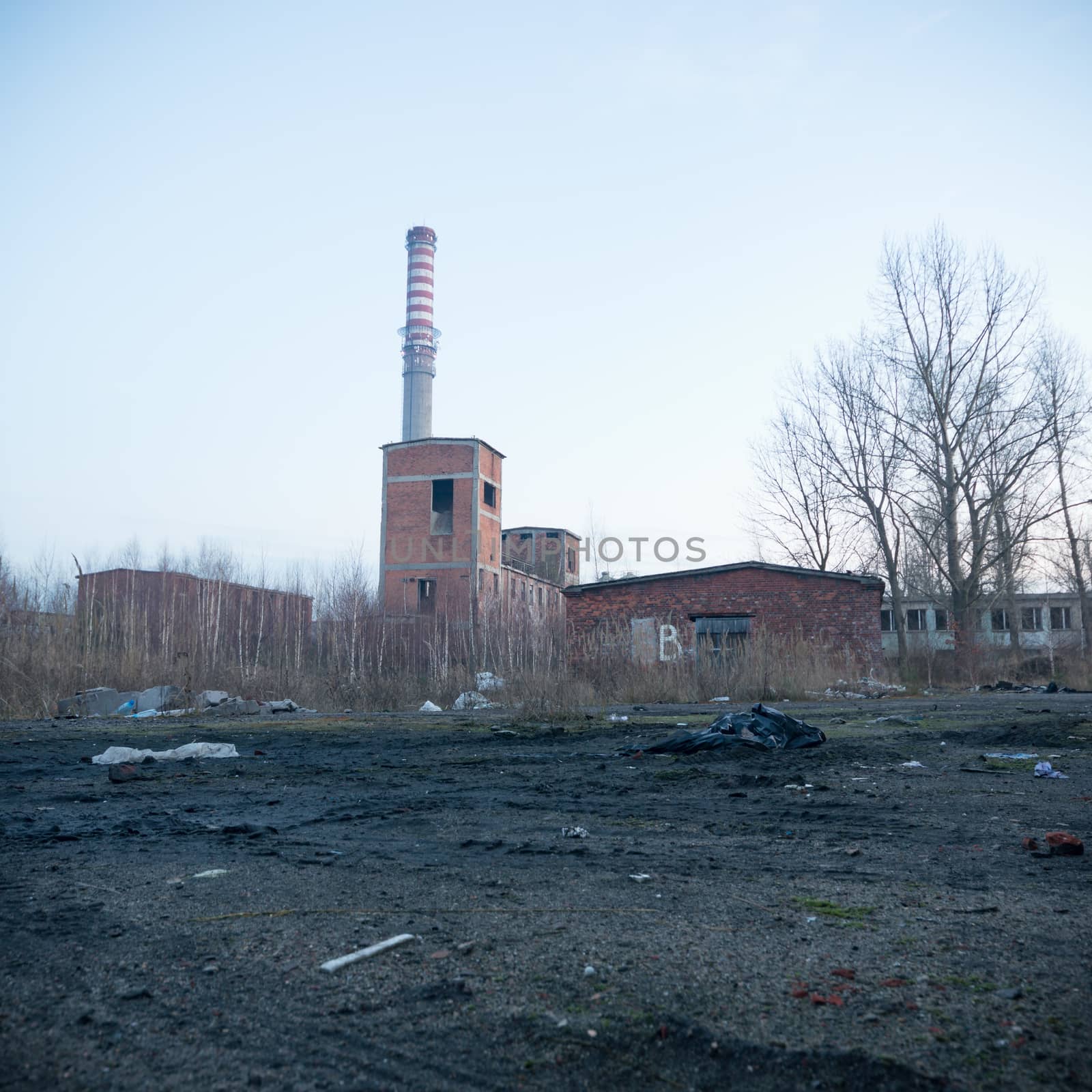 ruins of a very heavily polluted industrial factory, industrial series