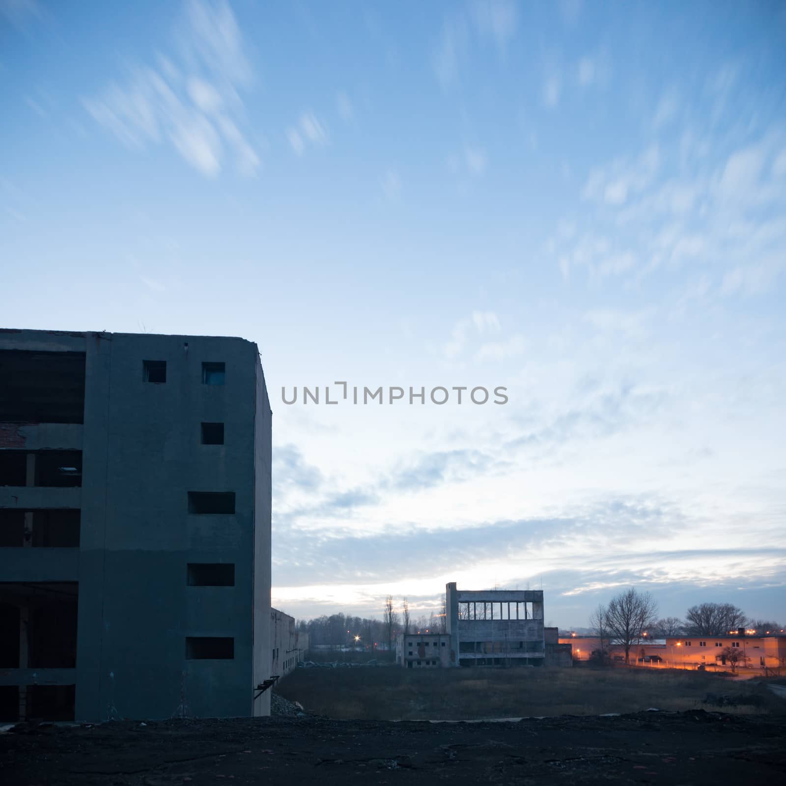 ruins of a very heavily polluted industrial factory, industrial series