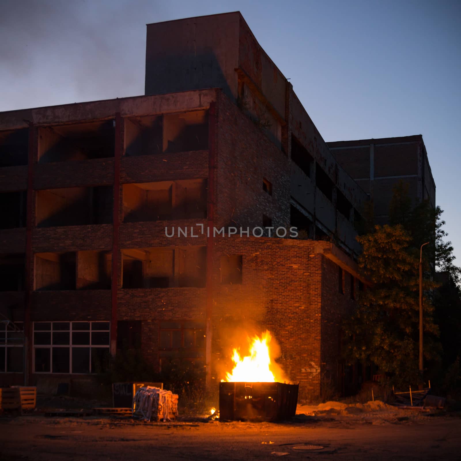 ruins of a very heavily polluted industrial factory, industrial series