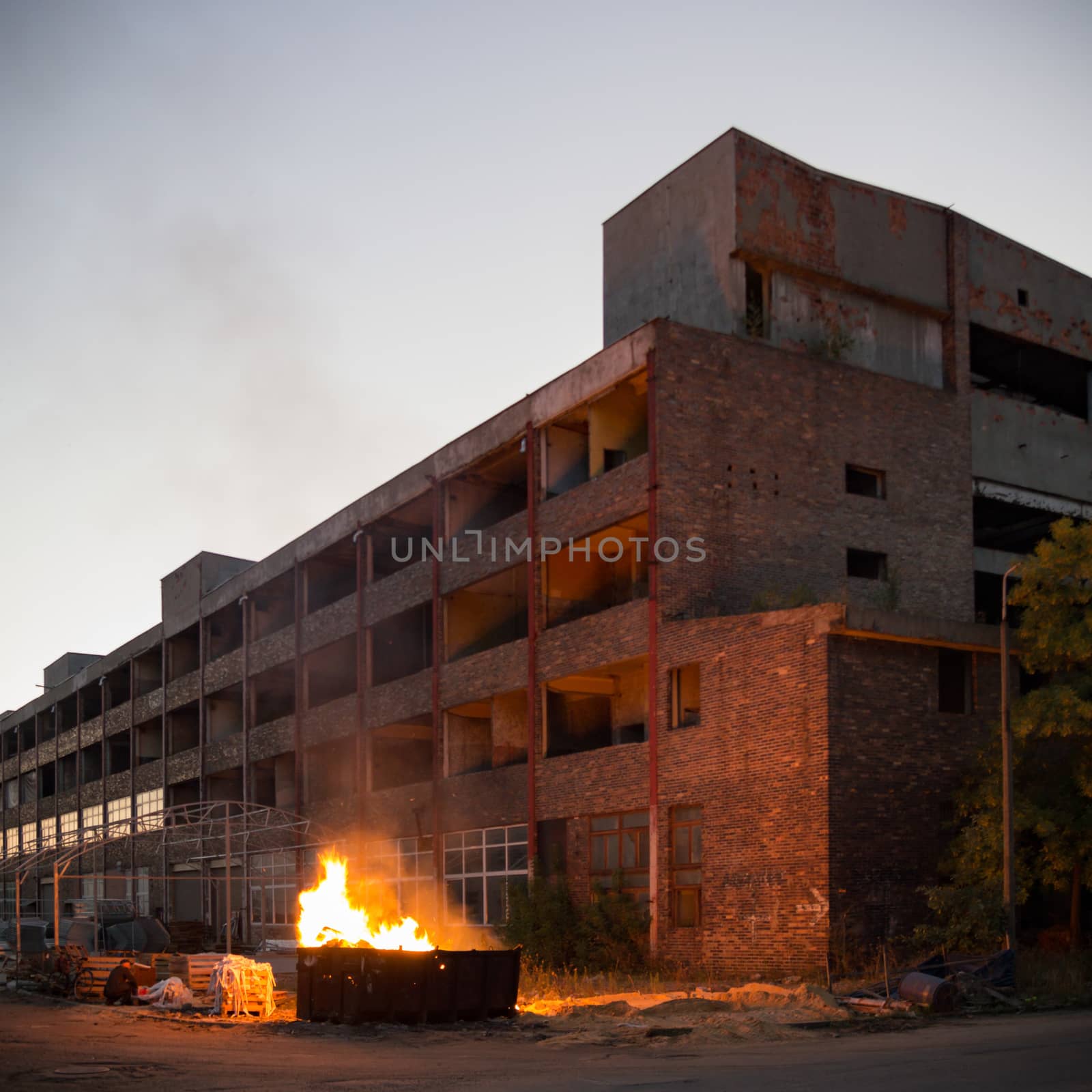 ruins of a very heavily polluted industrial factory, industrial series