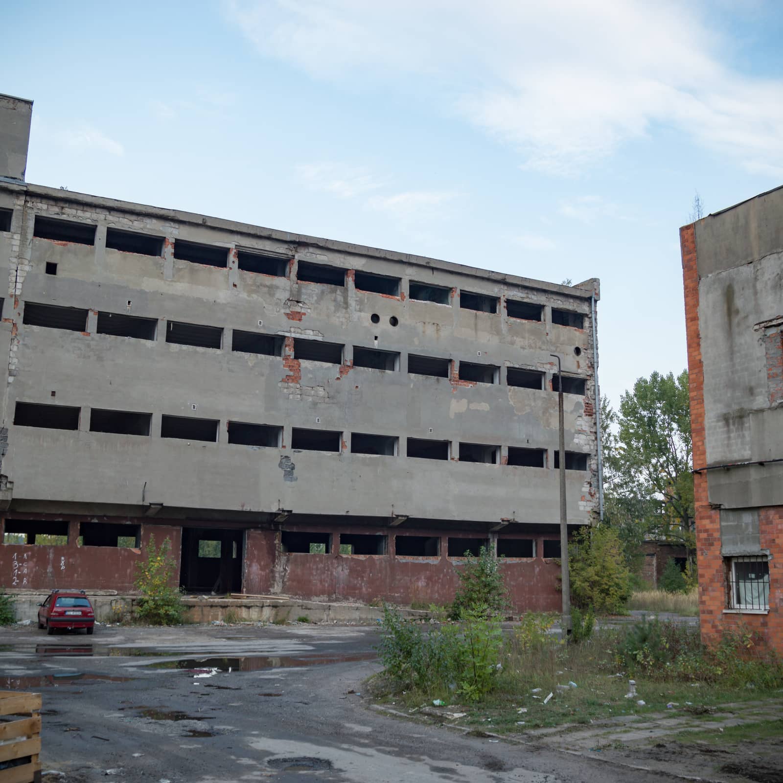 ruins of a very heavily polluted industrial factory, industrial series