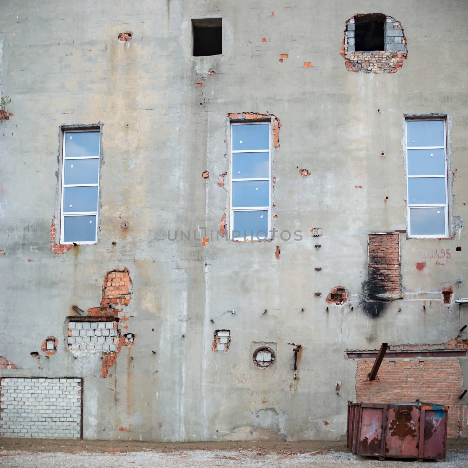 ruins of a very heavily polluted industrial factory, industrial series