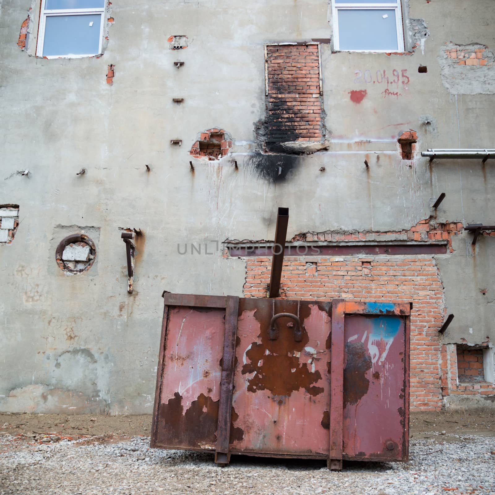 ruins of a very heavily polluted industrial factory, industrial series