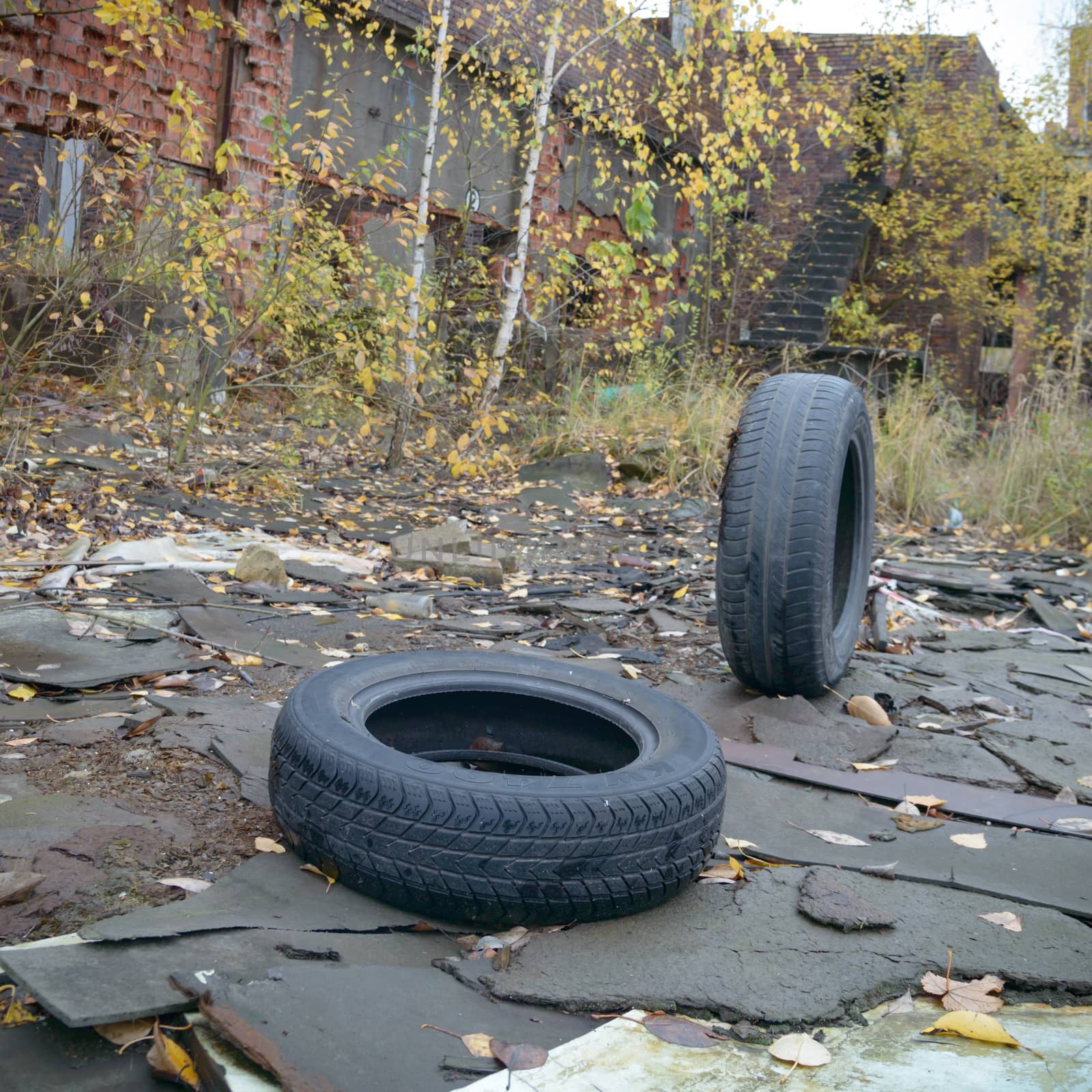 ruins of a very heavily polluted industrial factory, industrial series