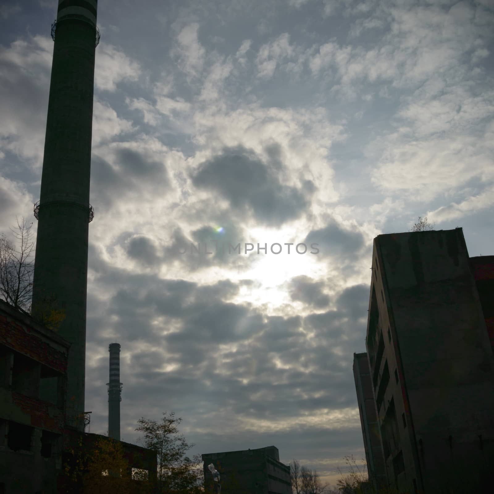 ruins of a very heavily polluted industrial factory, industrial series