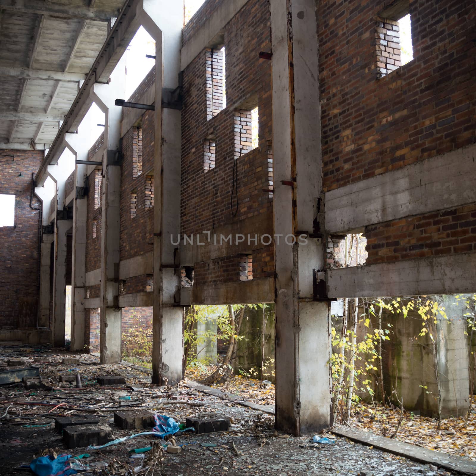 ruins of a very heavily polluted industrial factory, industrial series