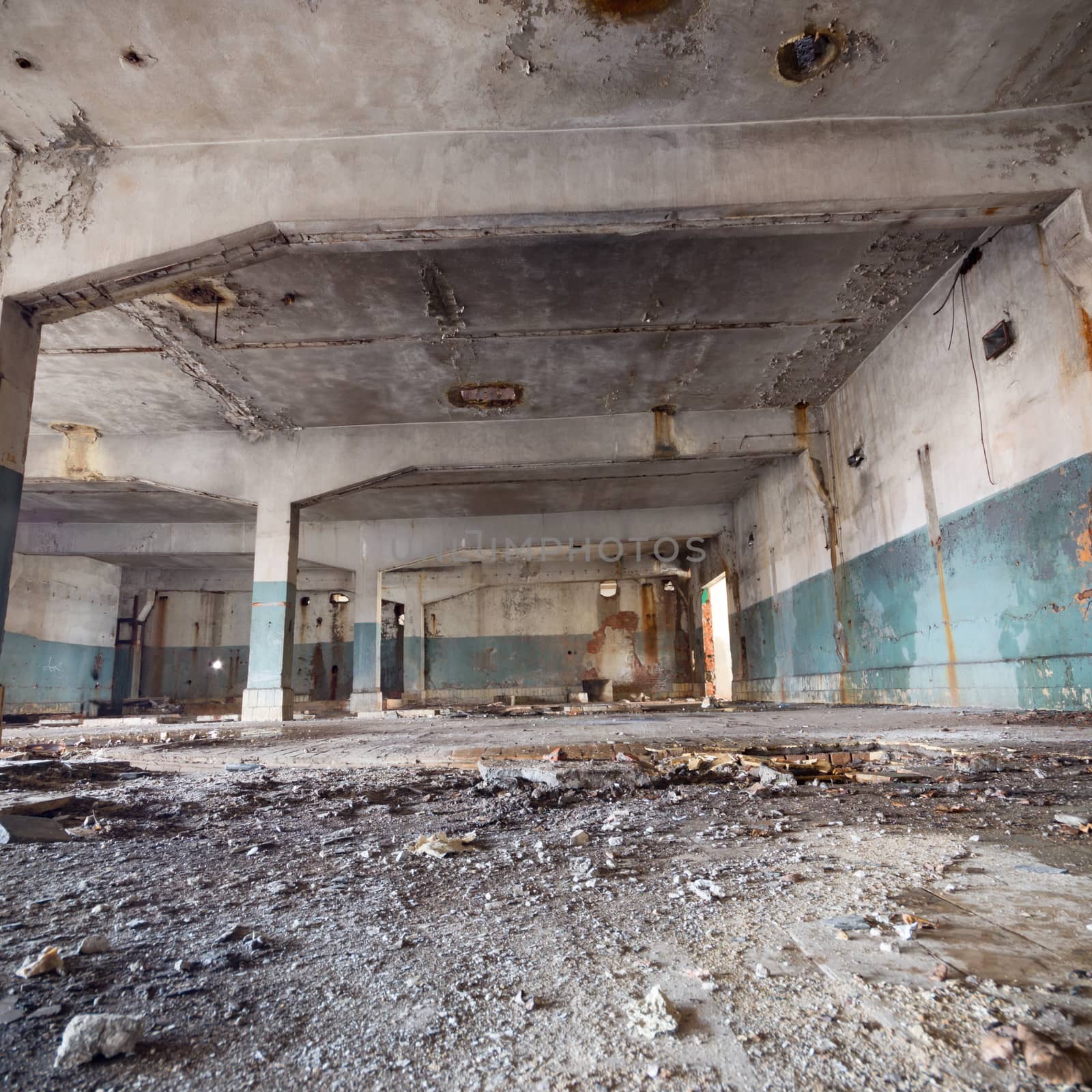 ruins of a very heavily polluted industrial factory, industrial series