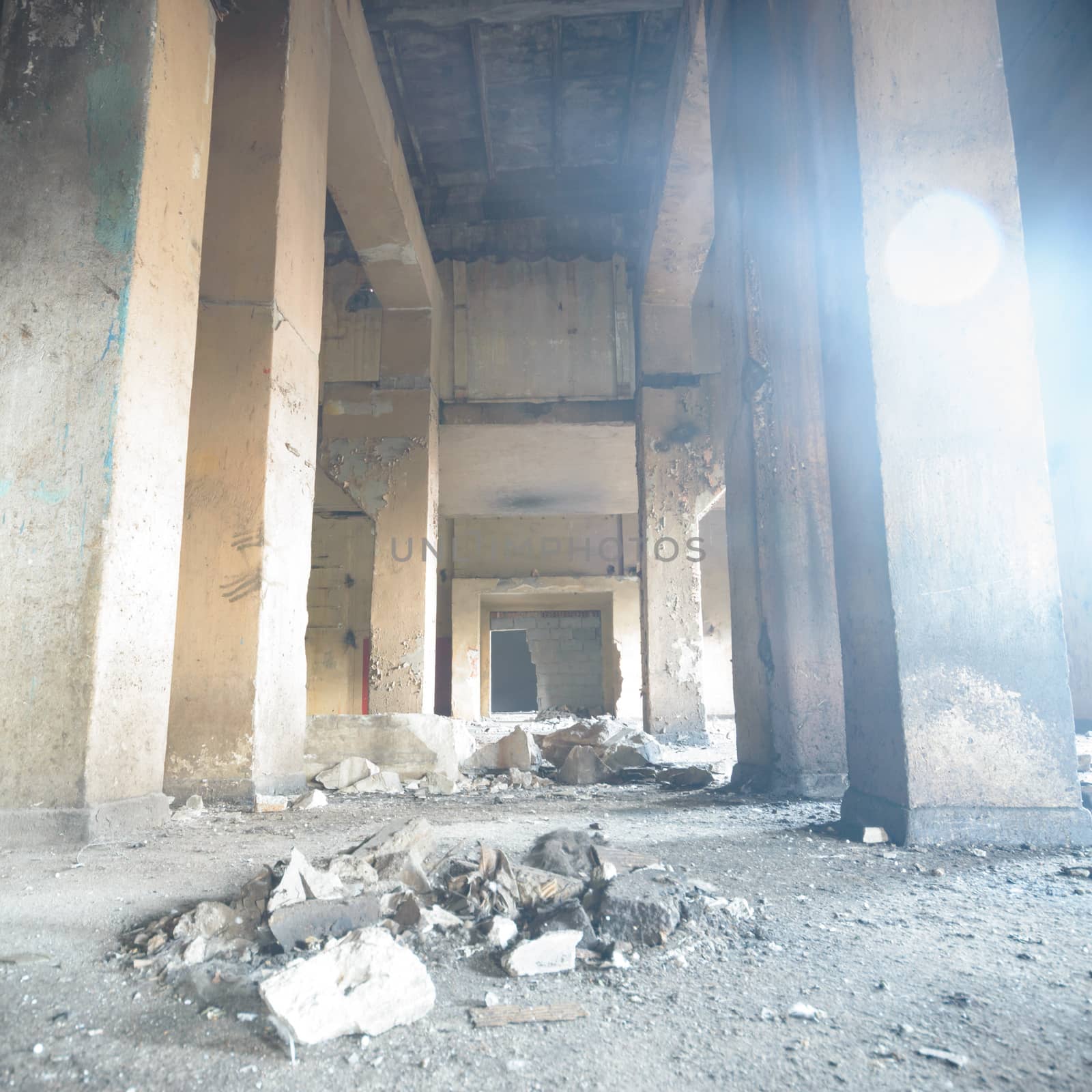 ruins of a very heavily polluted industrial factory, industrial series