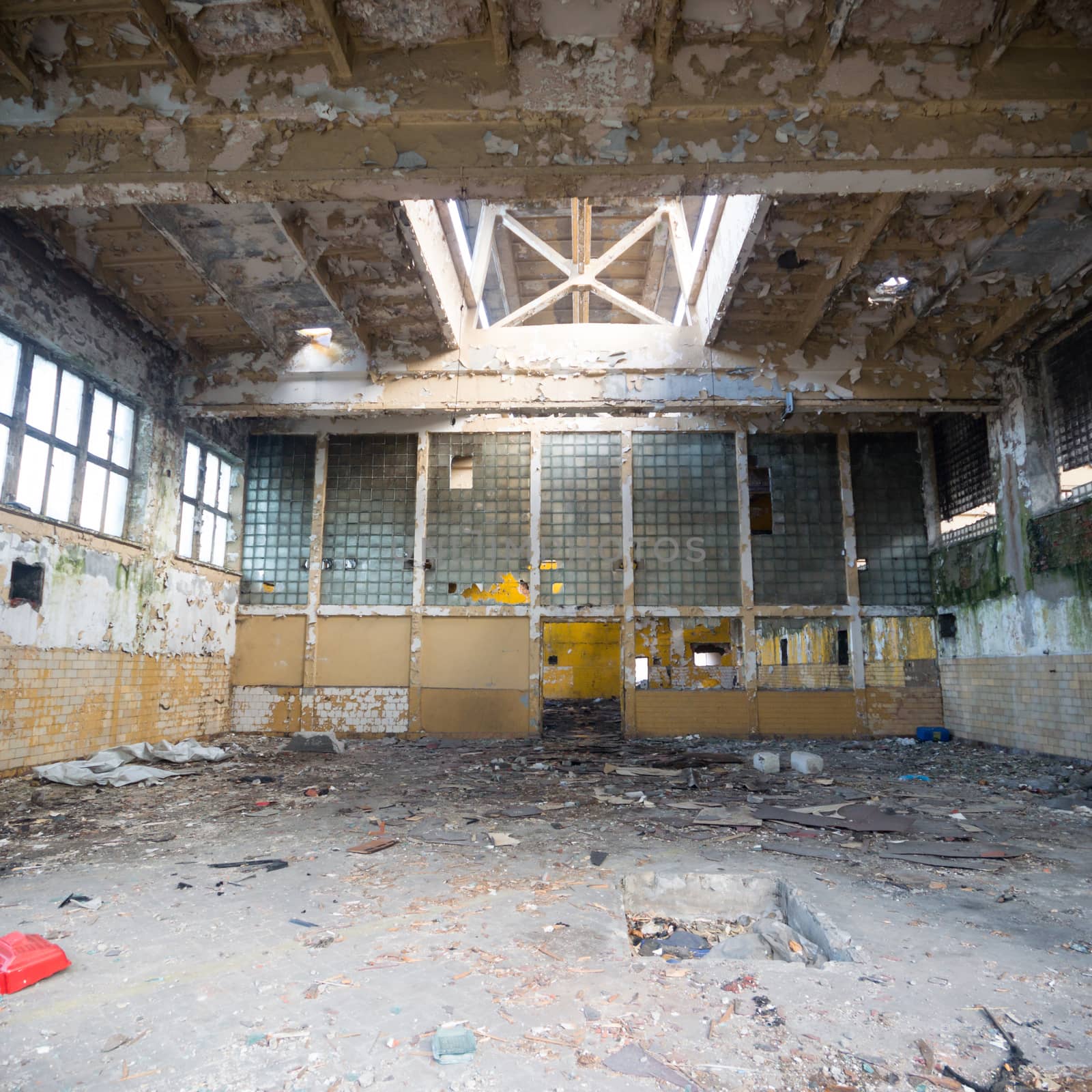 ruins of a very heavily polluted industrial factory, industrial series