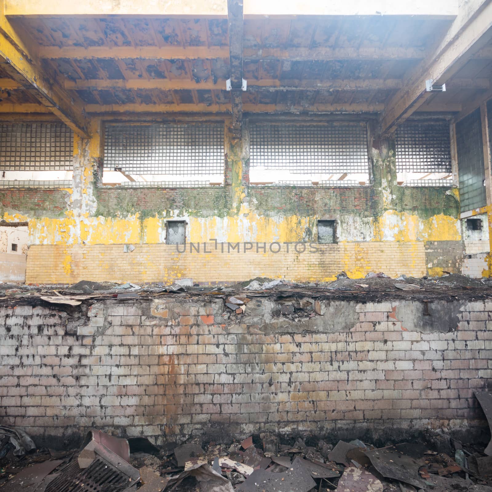 ruins of a very heavily polluted industrial factory, industrial series