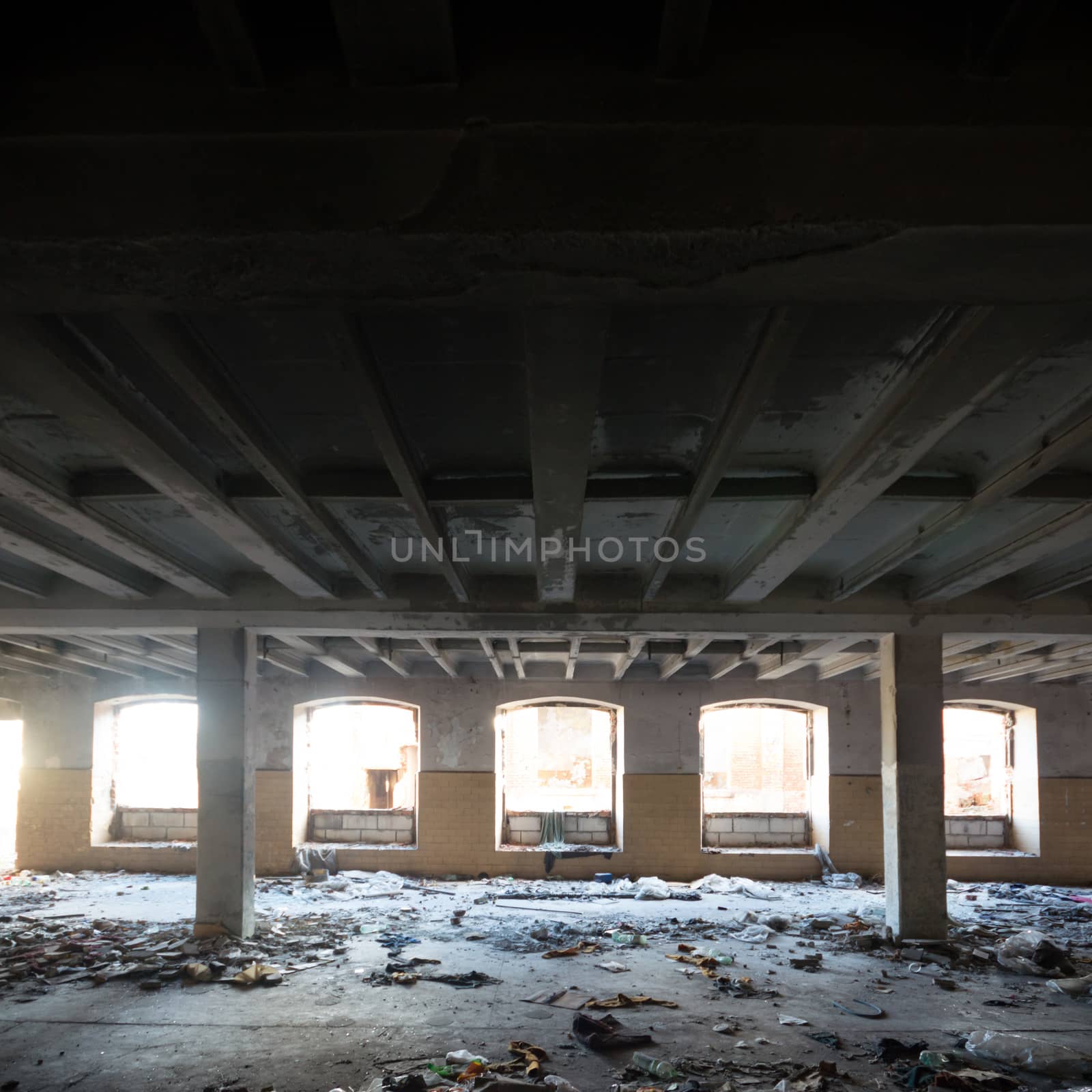 ruins of a very heavily polluted industrial factory, industrial series