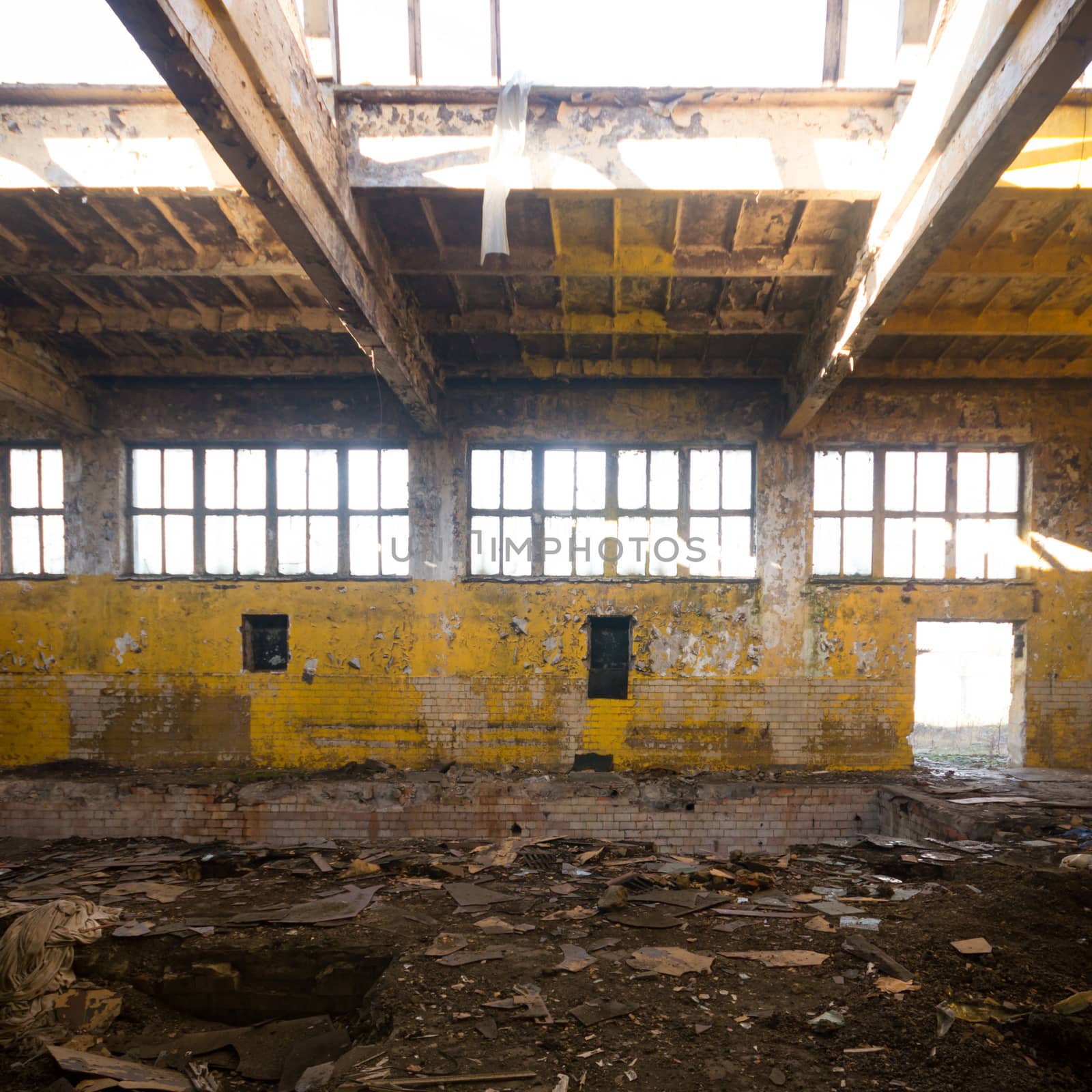 ruins of a very heavily polluted industrial factory, industrial series