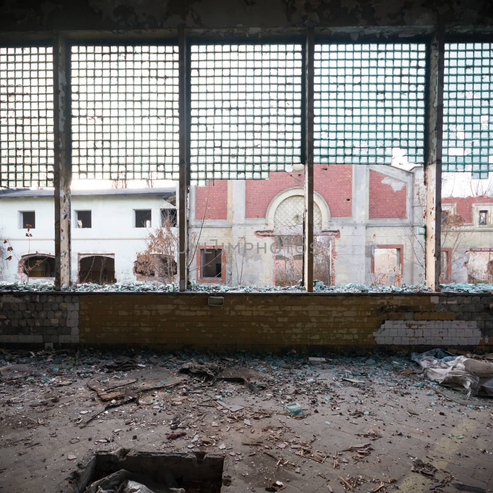 ruins of a very heavily polluted industrial factory, industrial series