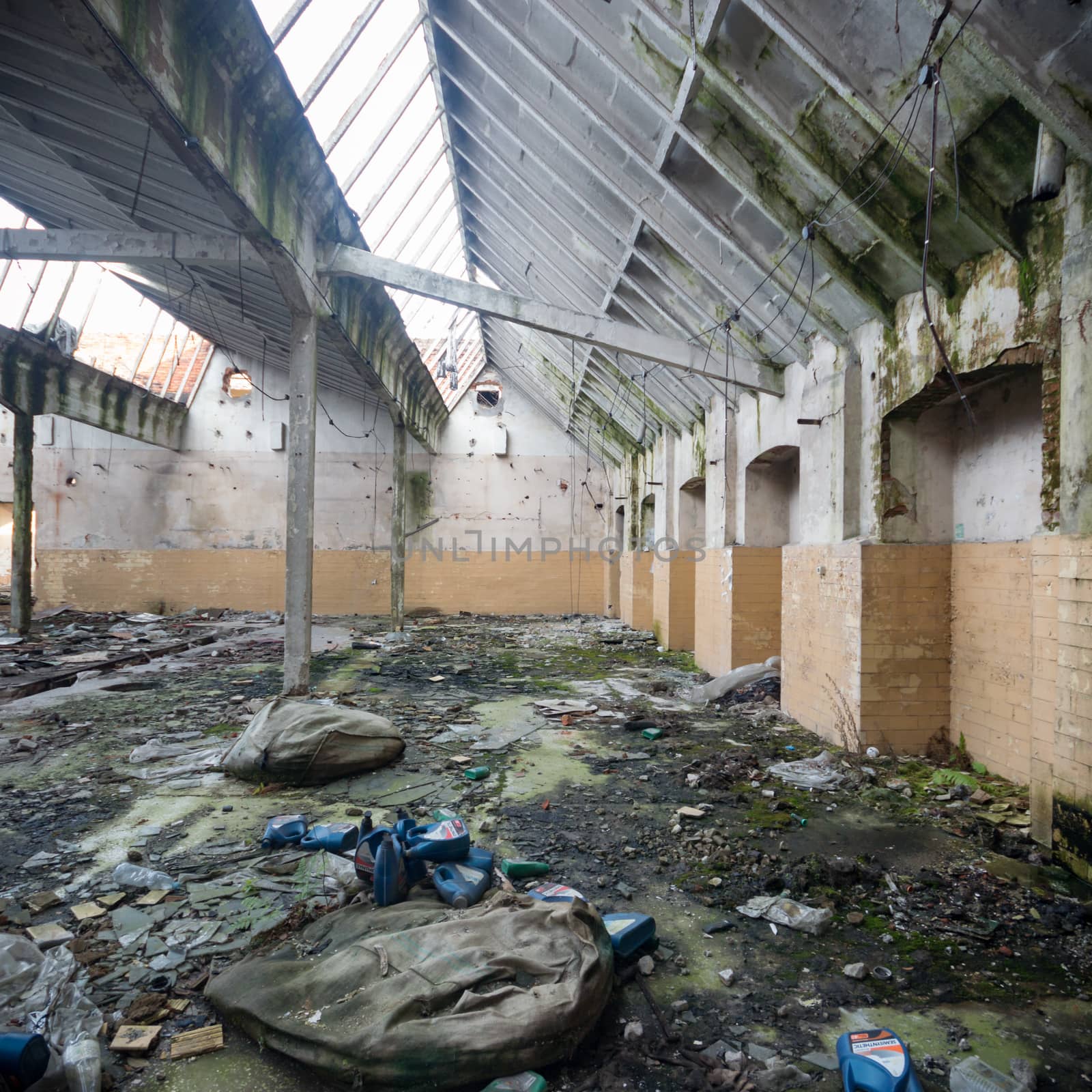 ruins of a very heavily polluted industrial factory, industrial series