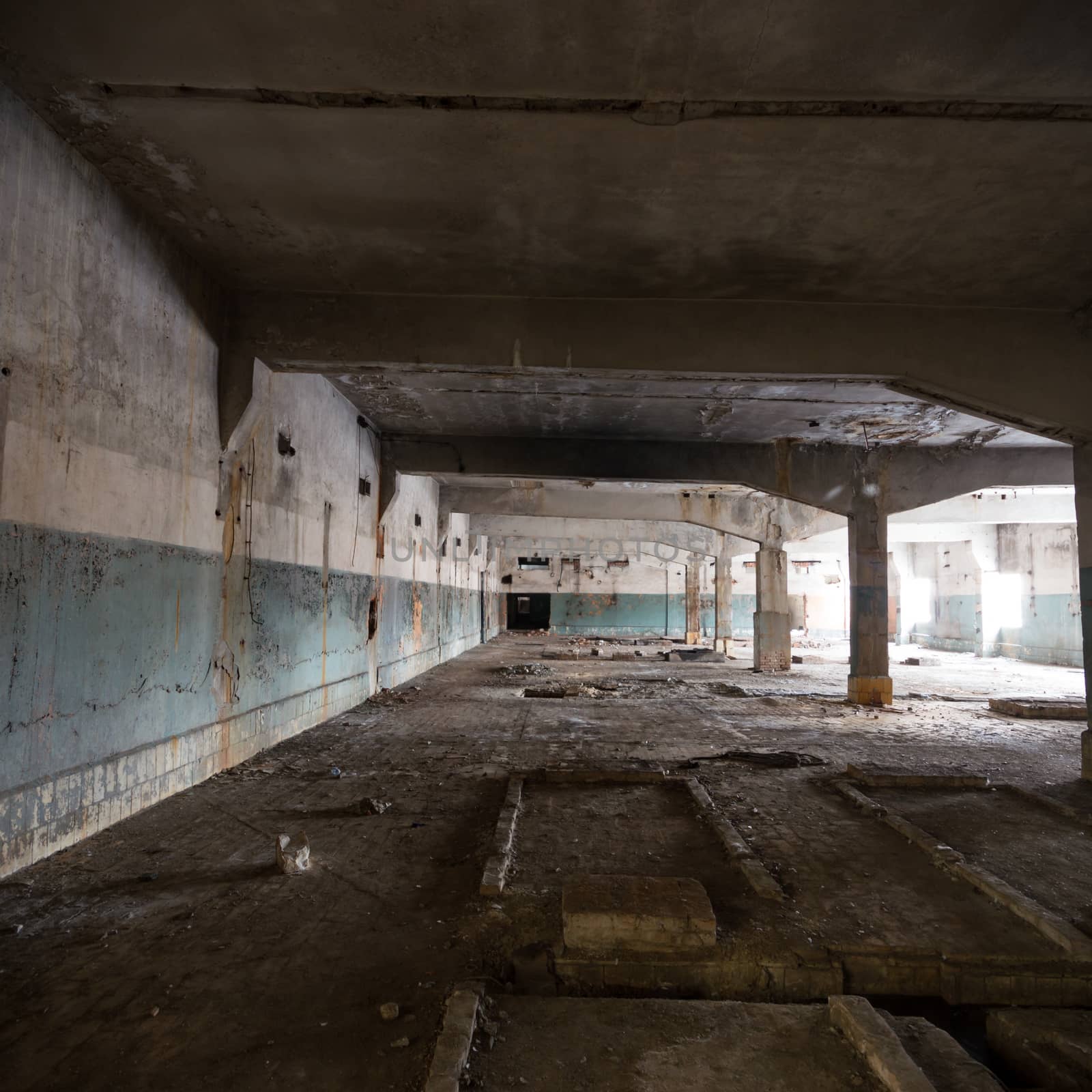 ruins of a very heavily polluted industrial factory, industrial series