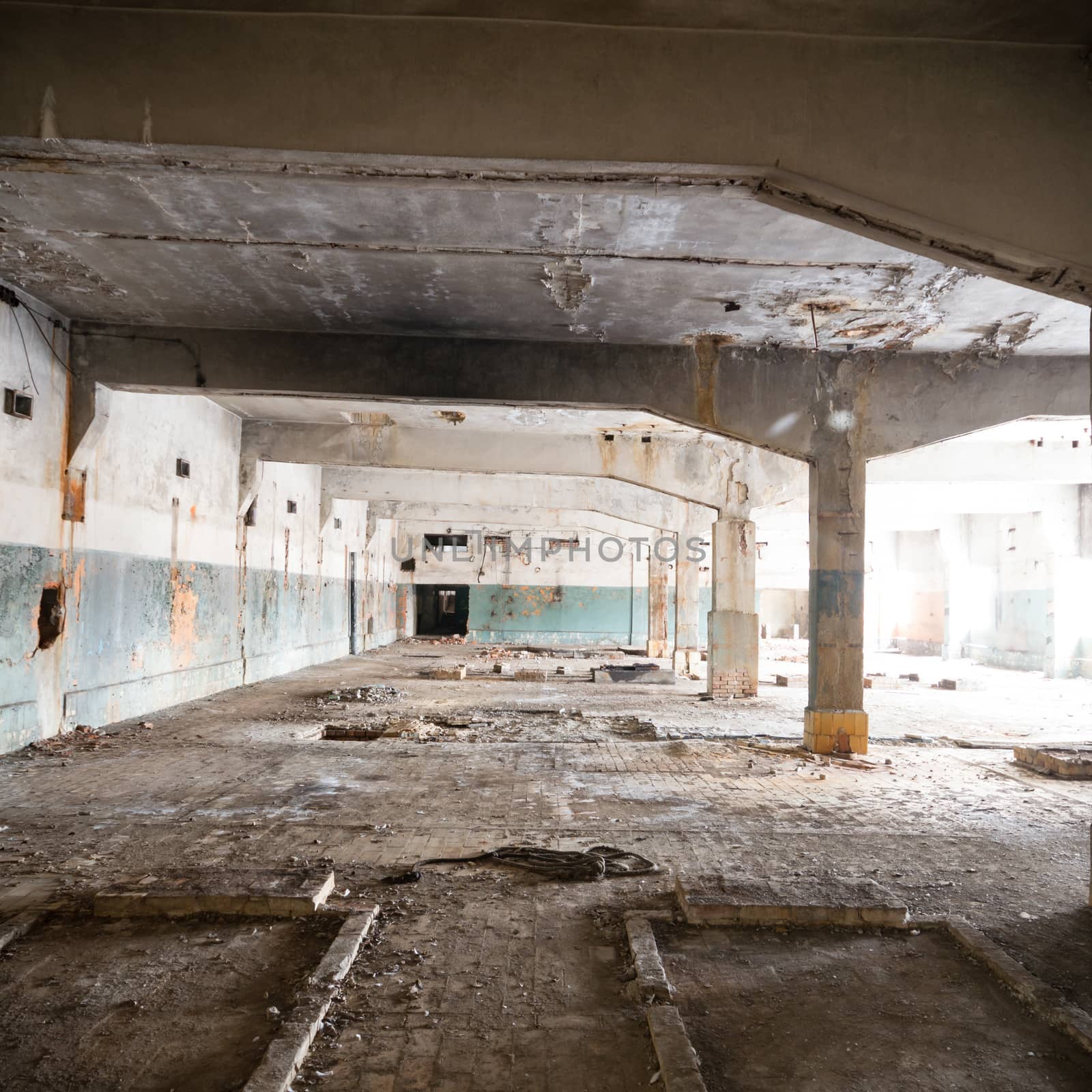 ruins of a very heavily polluted industrial factory, industrial series