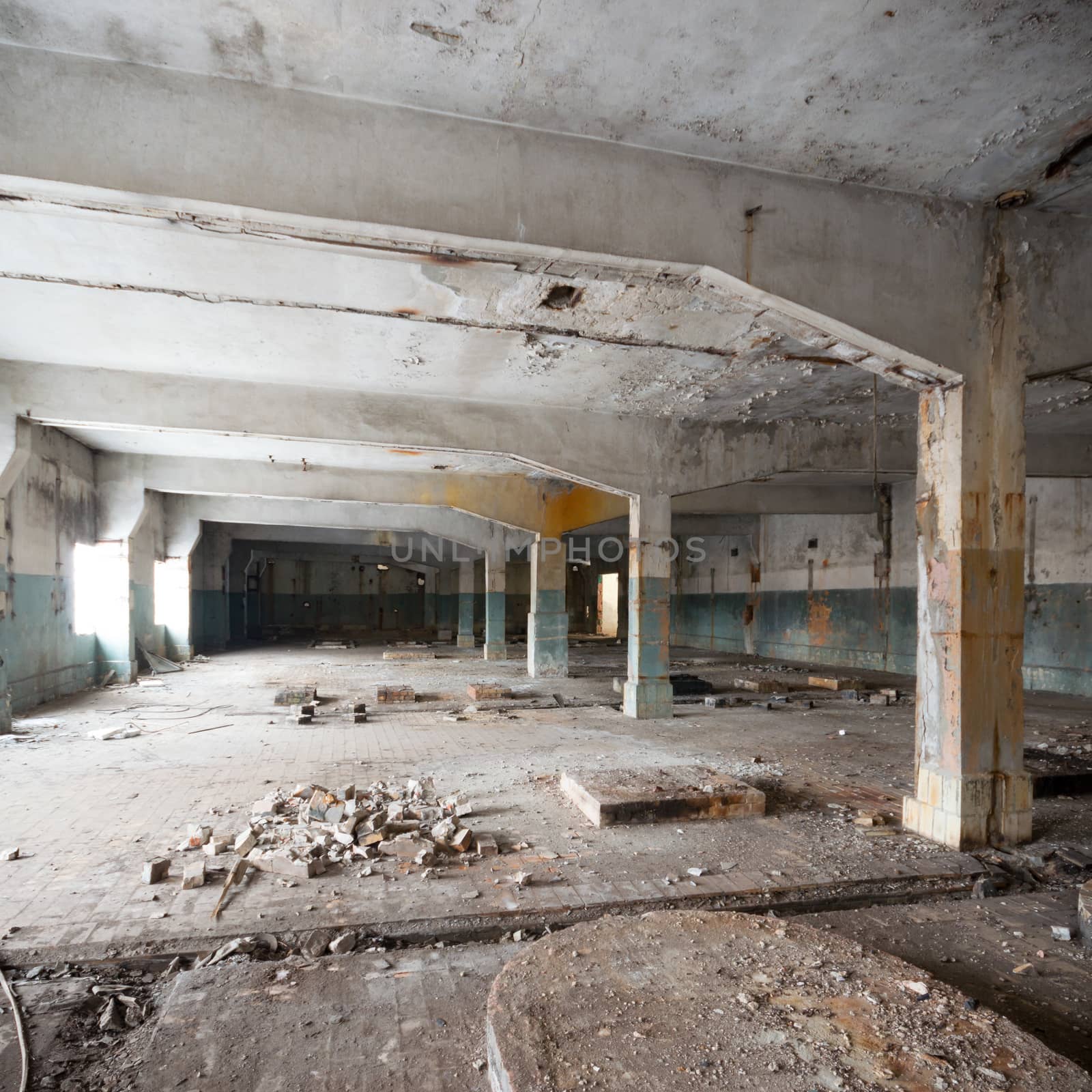 ruins of a very heavily polluted industrial factory, industrial series