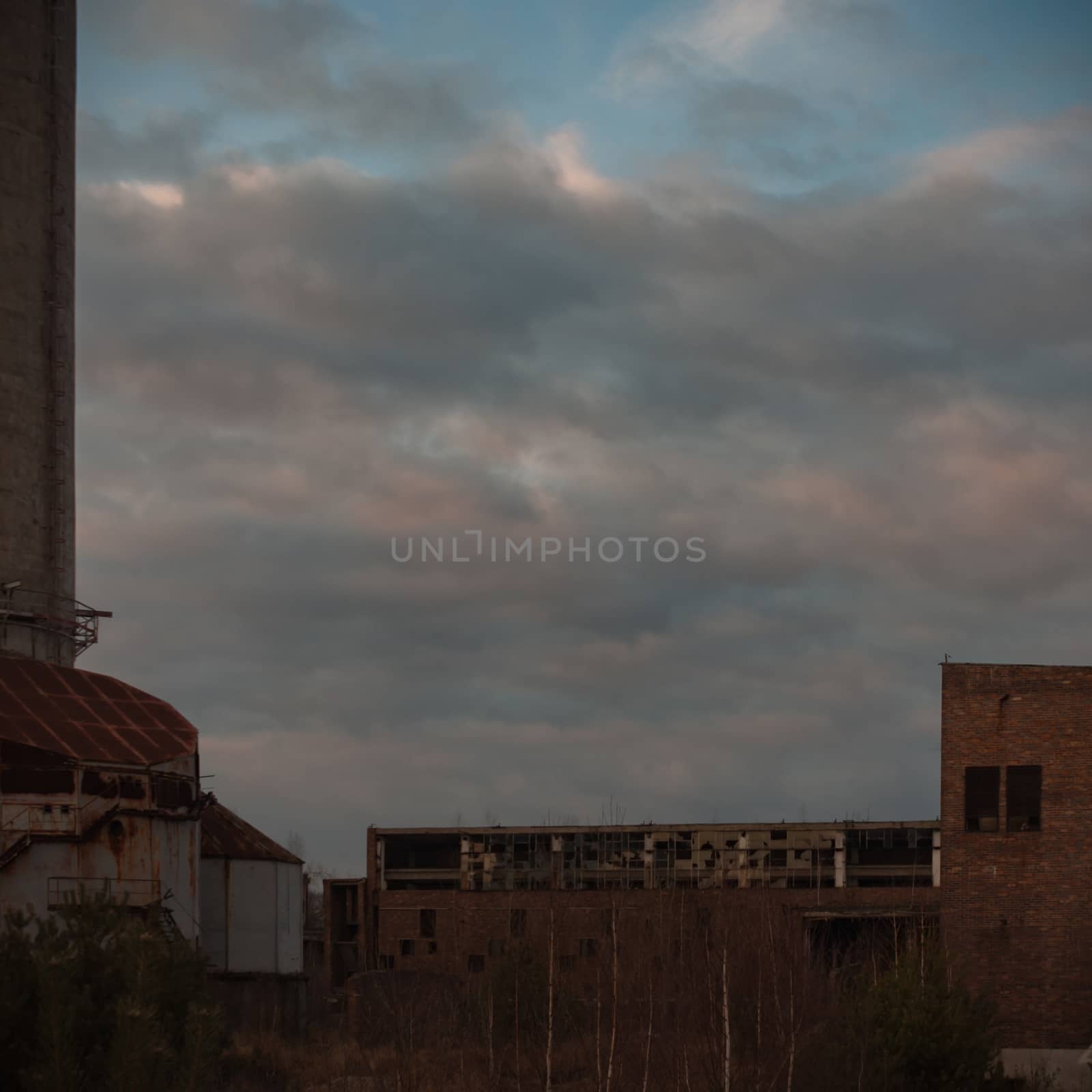 ruins of a very heavily polluted industrial factory, industrial series