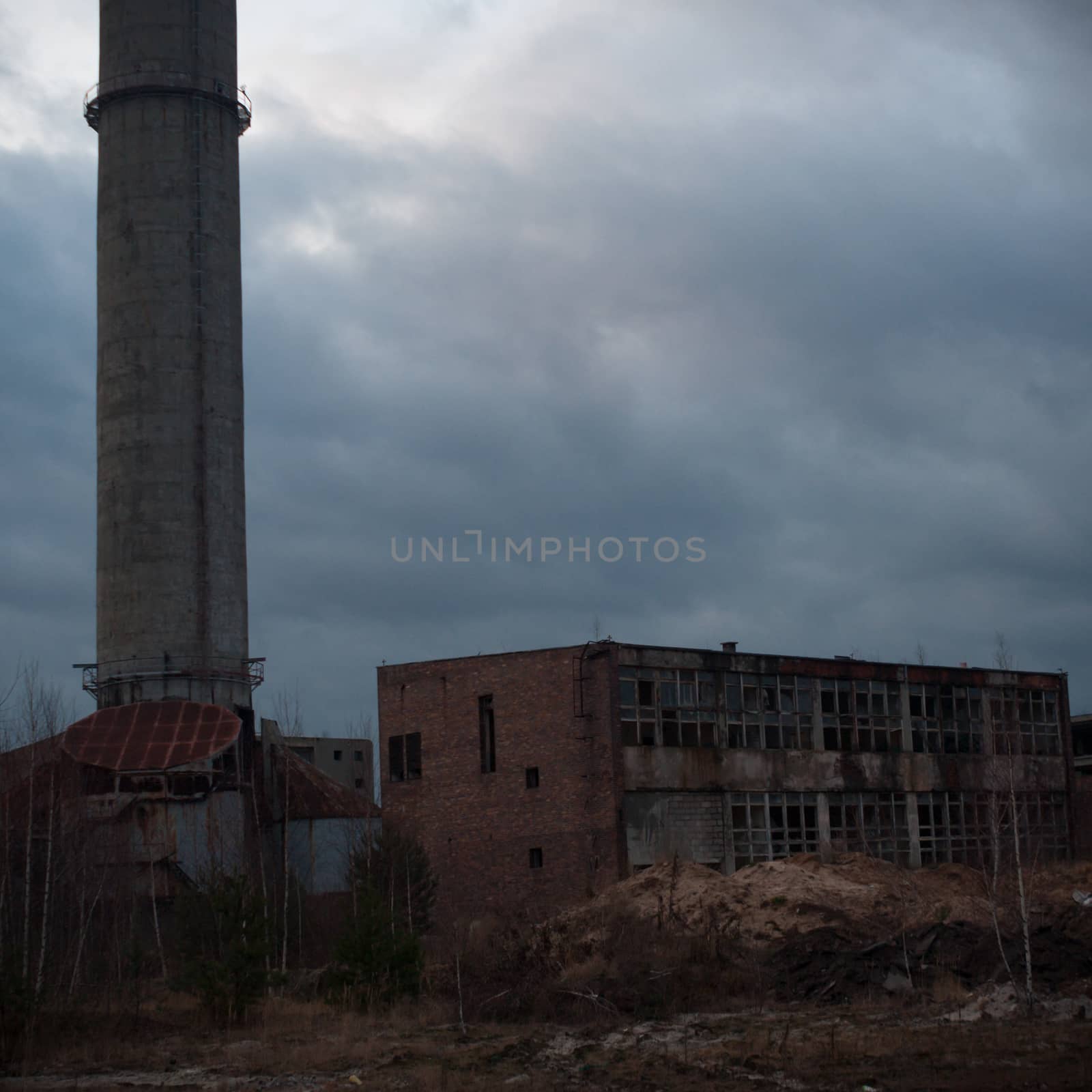 ruins of a very heavily polluted industrial factory, industrial series