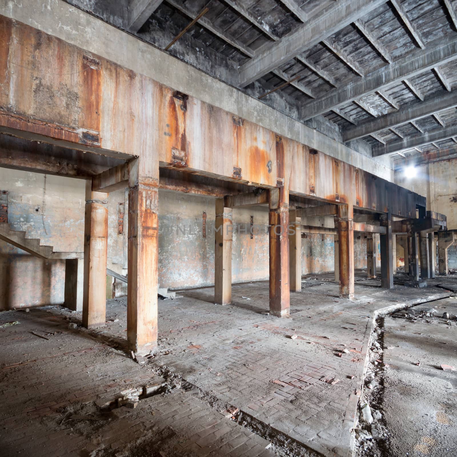 ruins of a very heavily polluted industrial factory, industrial series