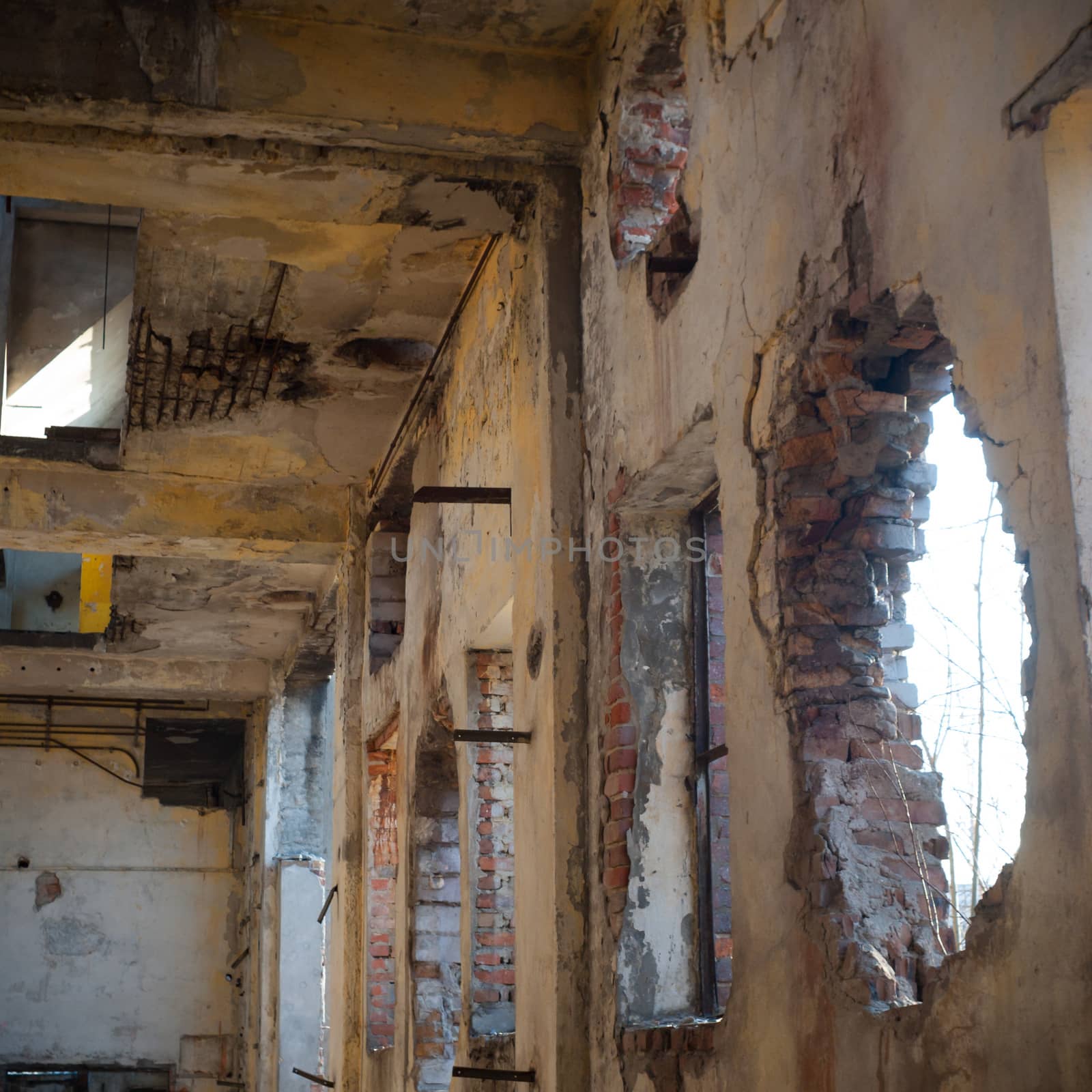 ruins of a very heavily polluted industrial factory, industrial series