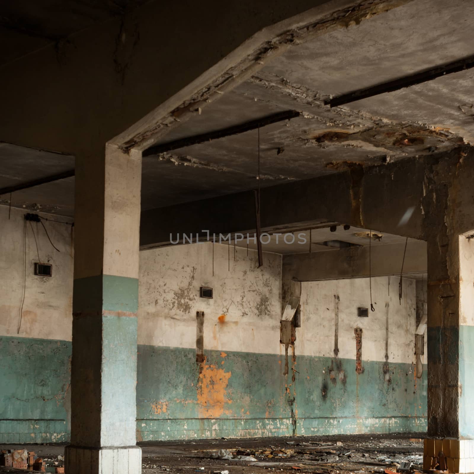 ruins of a very heavily polluted industrial factory, industrial series