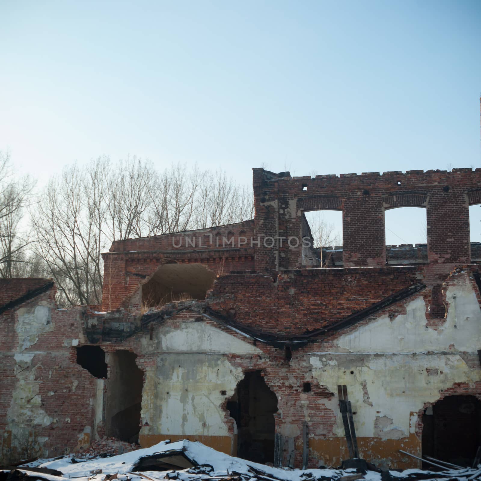 ruins of a very heavily polluted industrial factory, industrial series