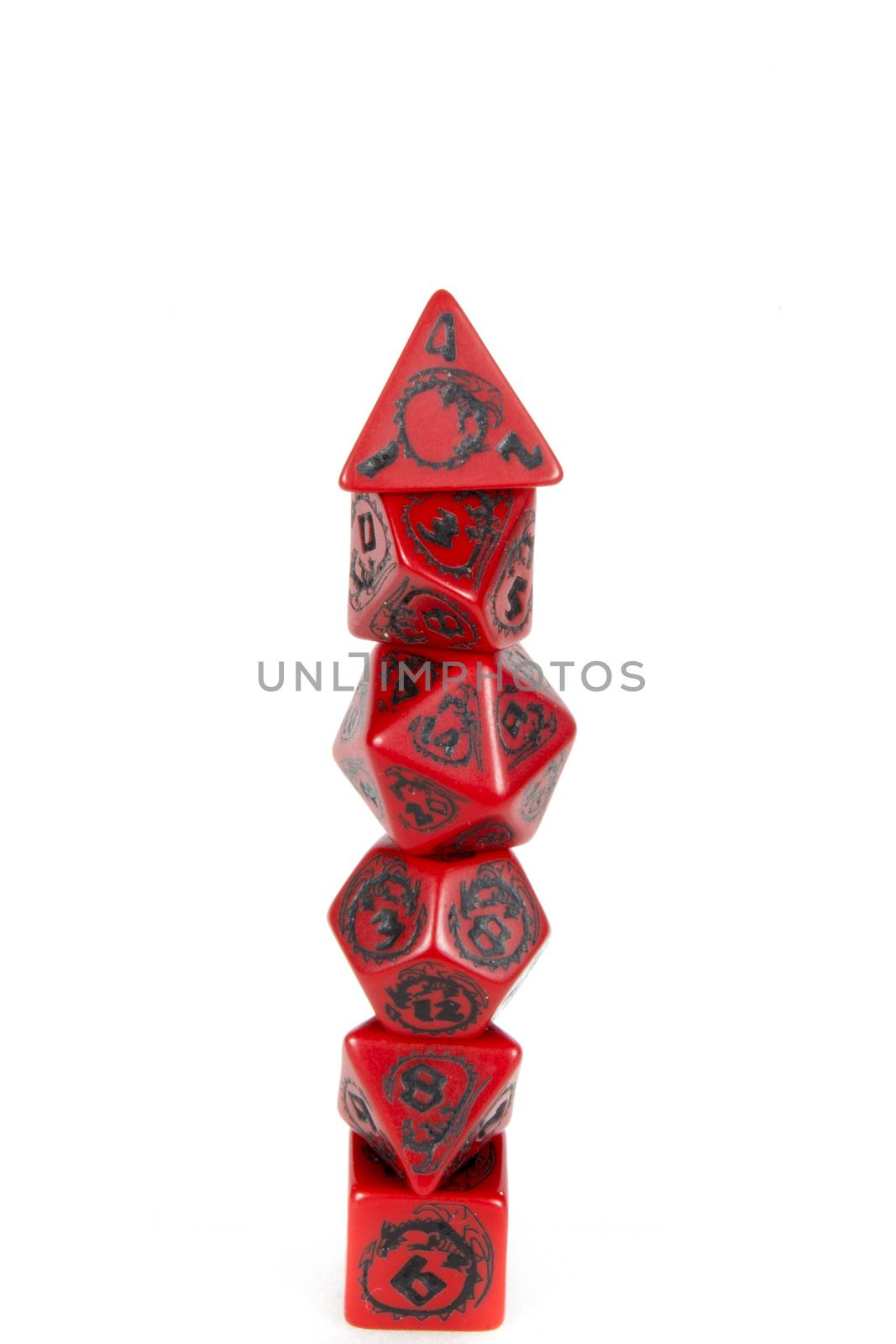 Poly dice tower red and black by bluiten