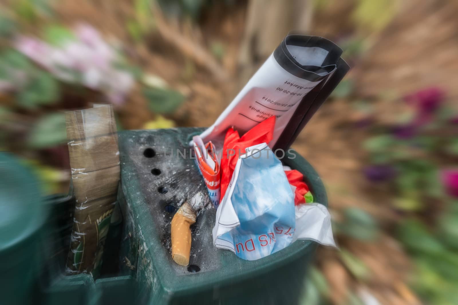 Waste in a street litter by tomypety