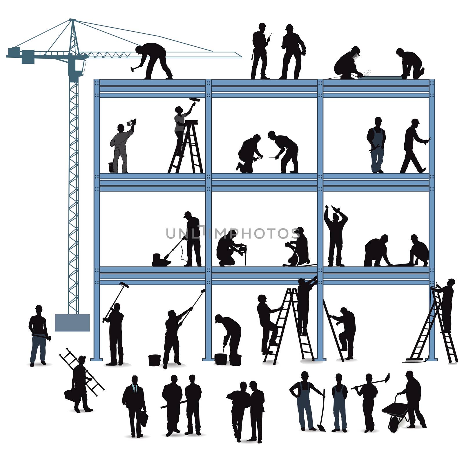 Technician and craftsman in building a house by scusi