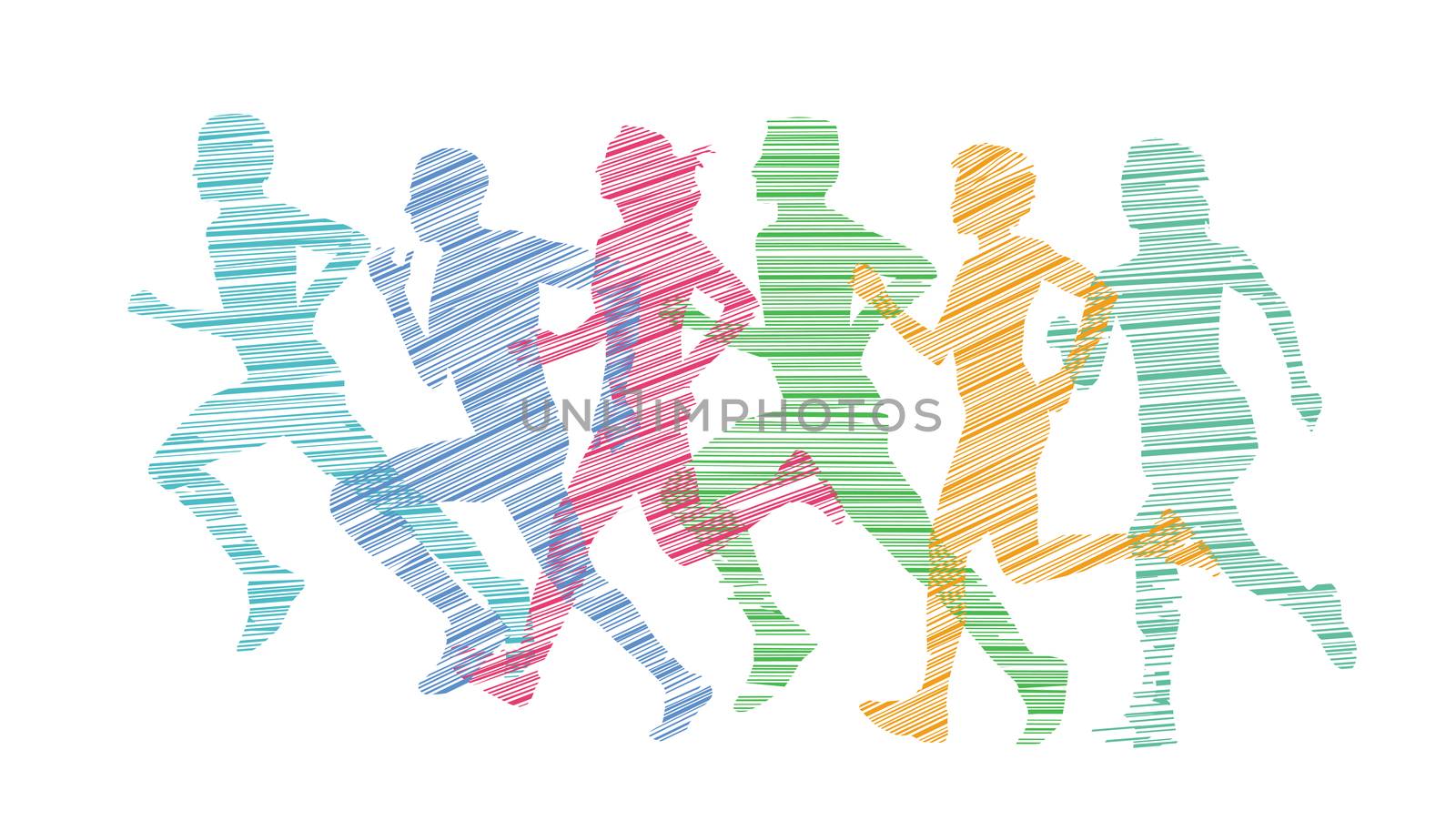 Running people doing sports by scusi