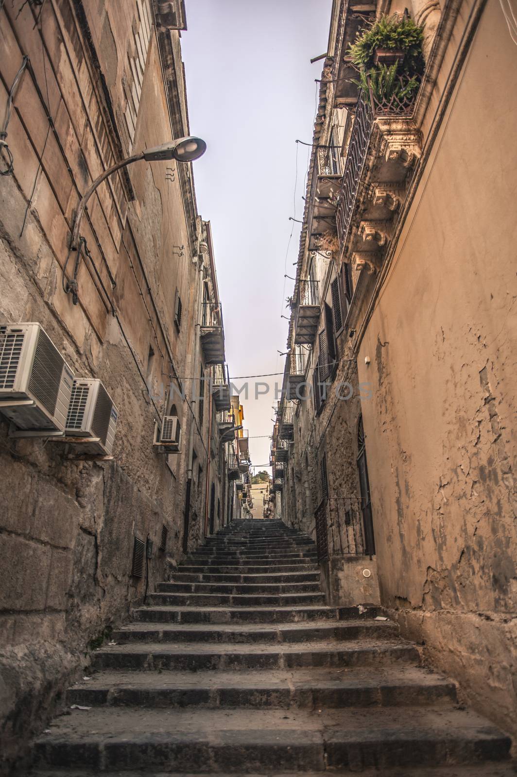 Characteristic Alleyway belonging to the city of Licata in Sicily