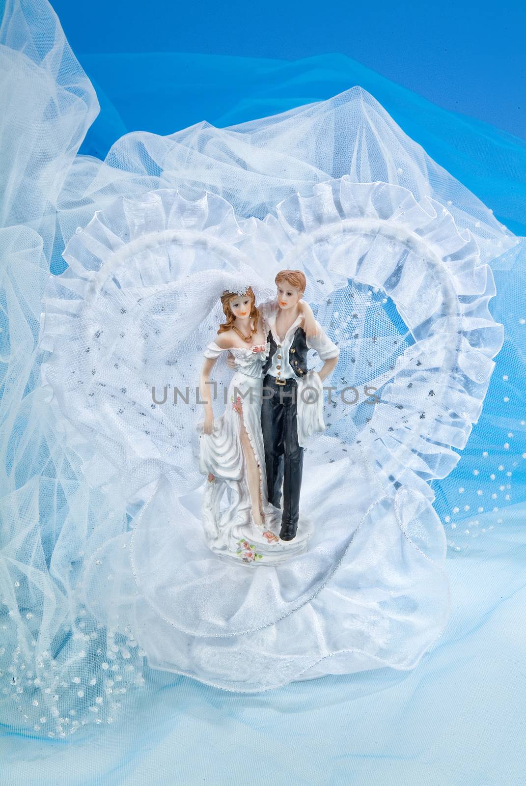 Wedding accessories on a studio background