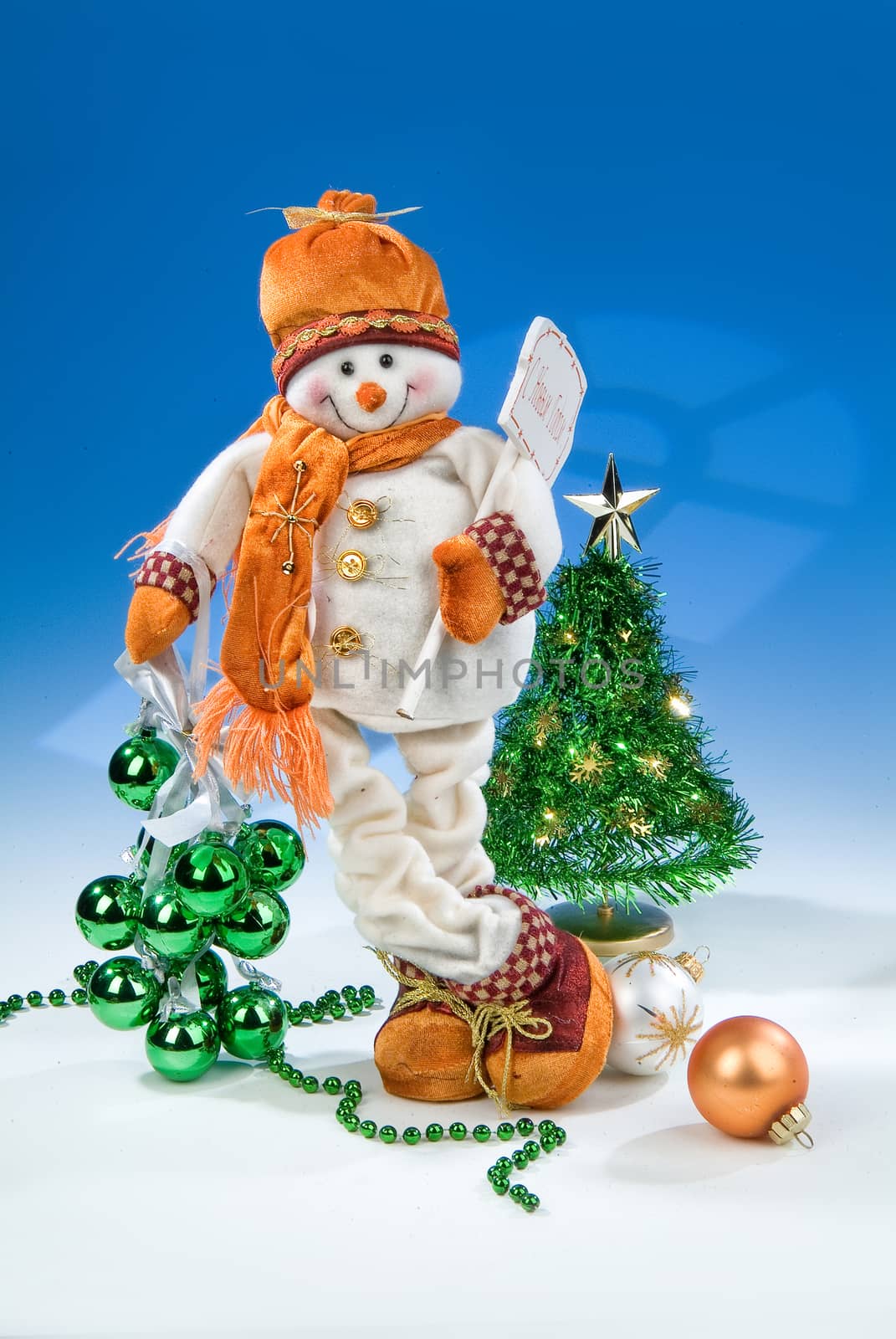 Santa Klaus statuette on a studio background