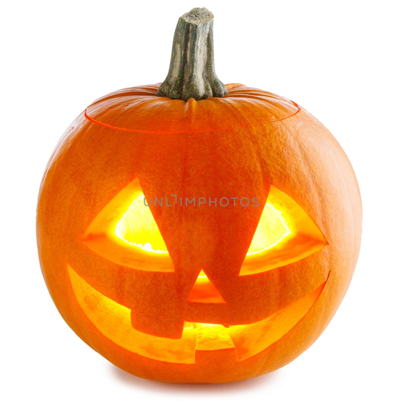 One Halloween Pumpkin isolated on white background